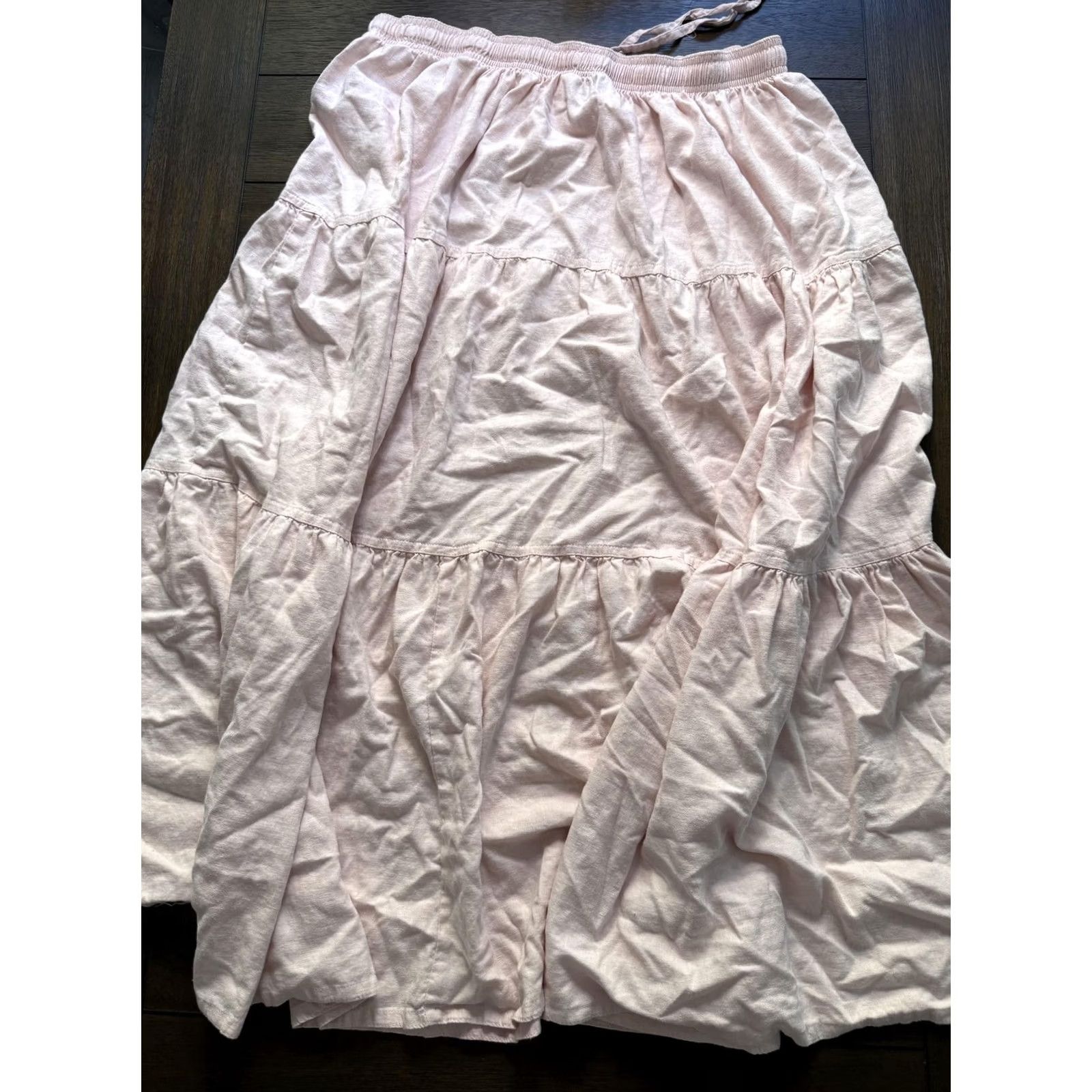Orvis VINTAGE Orvis Skirt Womens S Pink Tiered Peasant Elastic Waist Drawstring Made USA Size 28" / US 6 / IT 42 - 6 Thumbnail