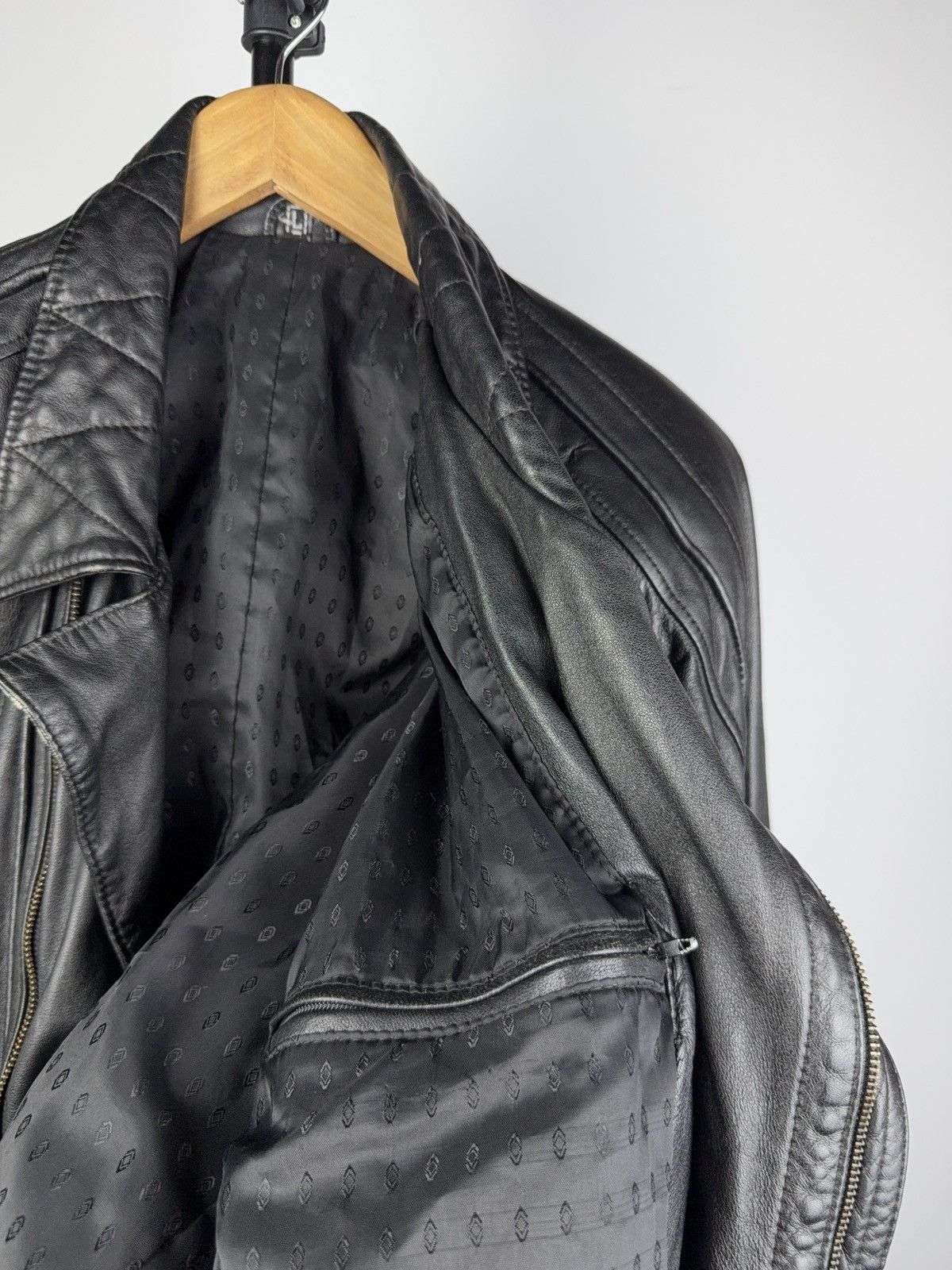 Leather Vintage 90s Genuine Leather MOTO Bomber Jacket Rock Punk Size US L / EU 52-54 / 3 - 9 Thumbnail