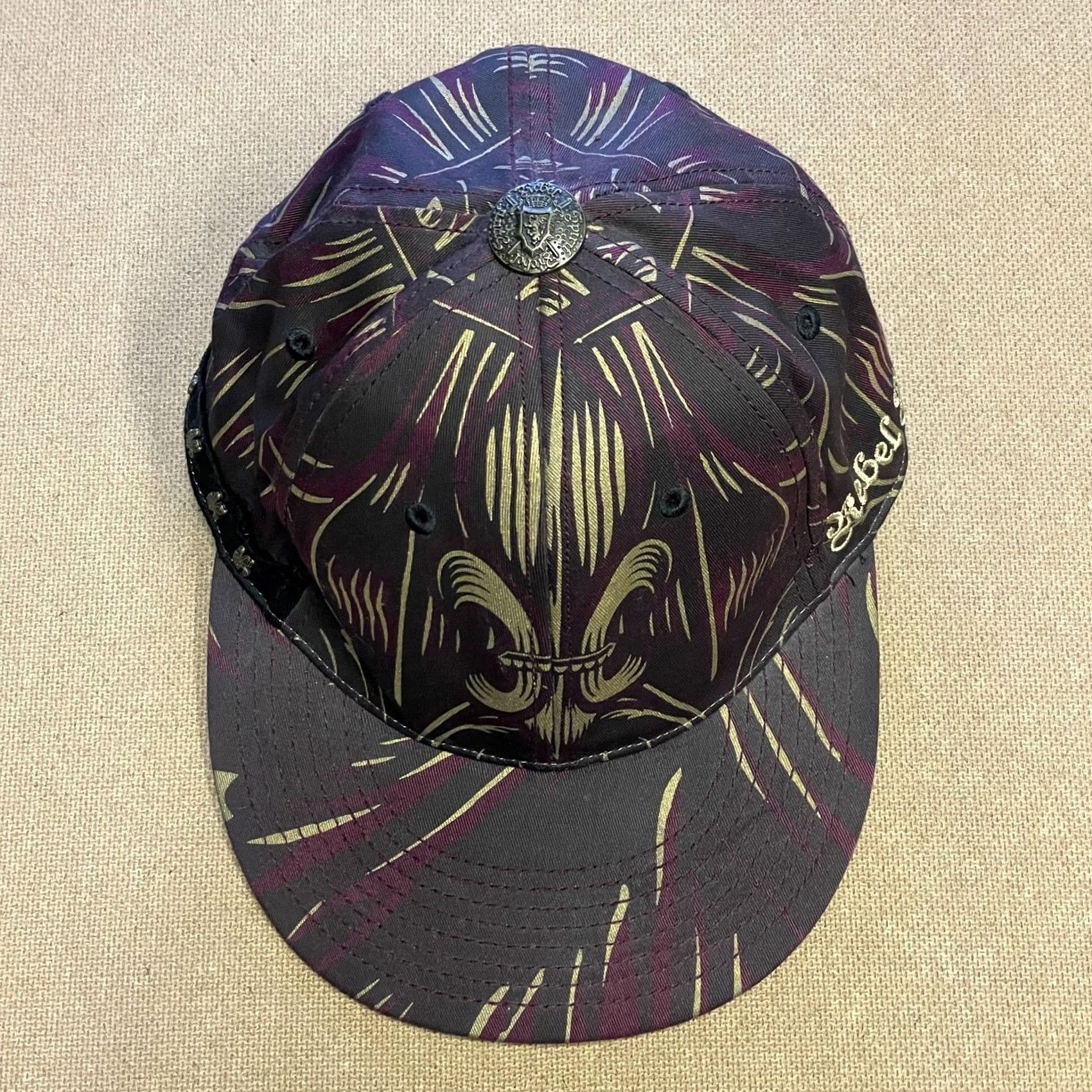 ESPIRIT Rebel Spirit Hat Cap Fitted L XL Black Fleur De Lis Embroidered Graphic Mens Size ONE SIZE - 3 Thumbnail