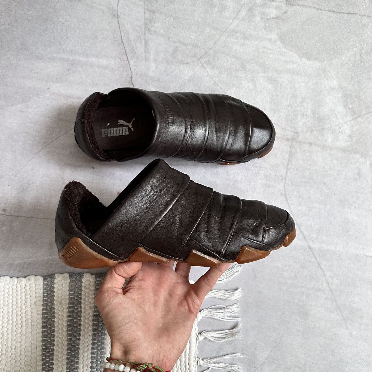 Japanese Brand × Puma × Vintage RARE Puma Satori Vintage Leather Sneakers Y3 Mostro Vibe Size US 8.5 / EU 41-42 - 12 Thumbnail