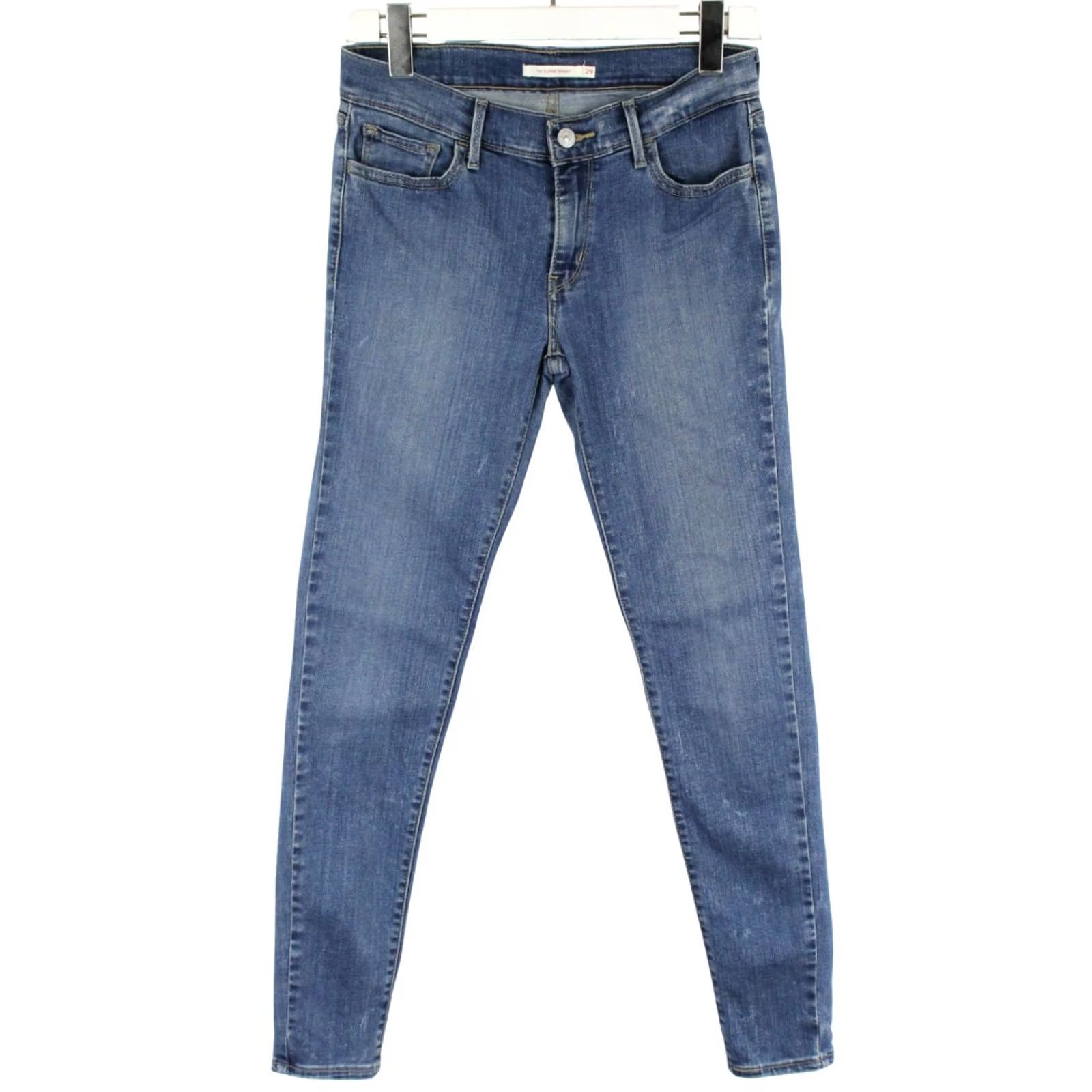 Levi's LEVI'S 711 Jeans Women's W29/L32 Zip Fly Stretch Super Skinny Whiskers Blue Size 29" - 2 Thumbnail