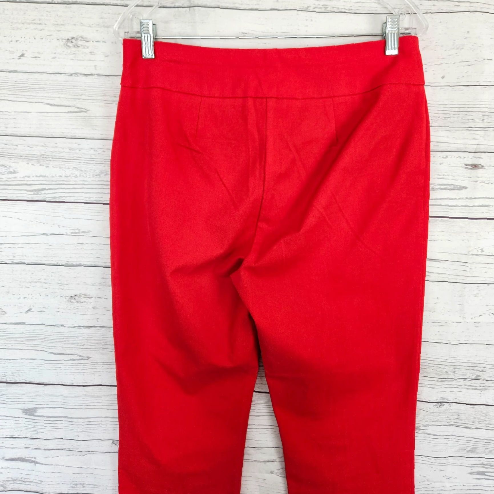 Vintage Chicos Womens Cropped Pants Sz 6 Red Pull On Cotton Blend Mid Rise - 15.5" Waist 23" Inseam 10.5" Rise Size 28" / US 6 / IT 42 - 4 Thumbnail