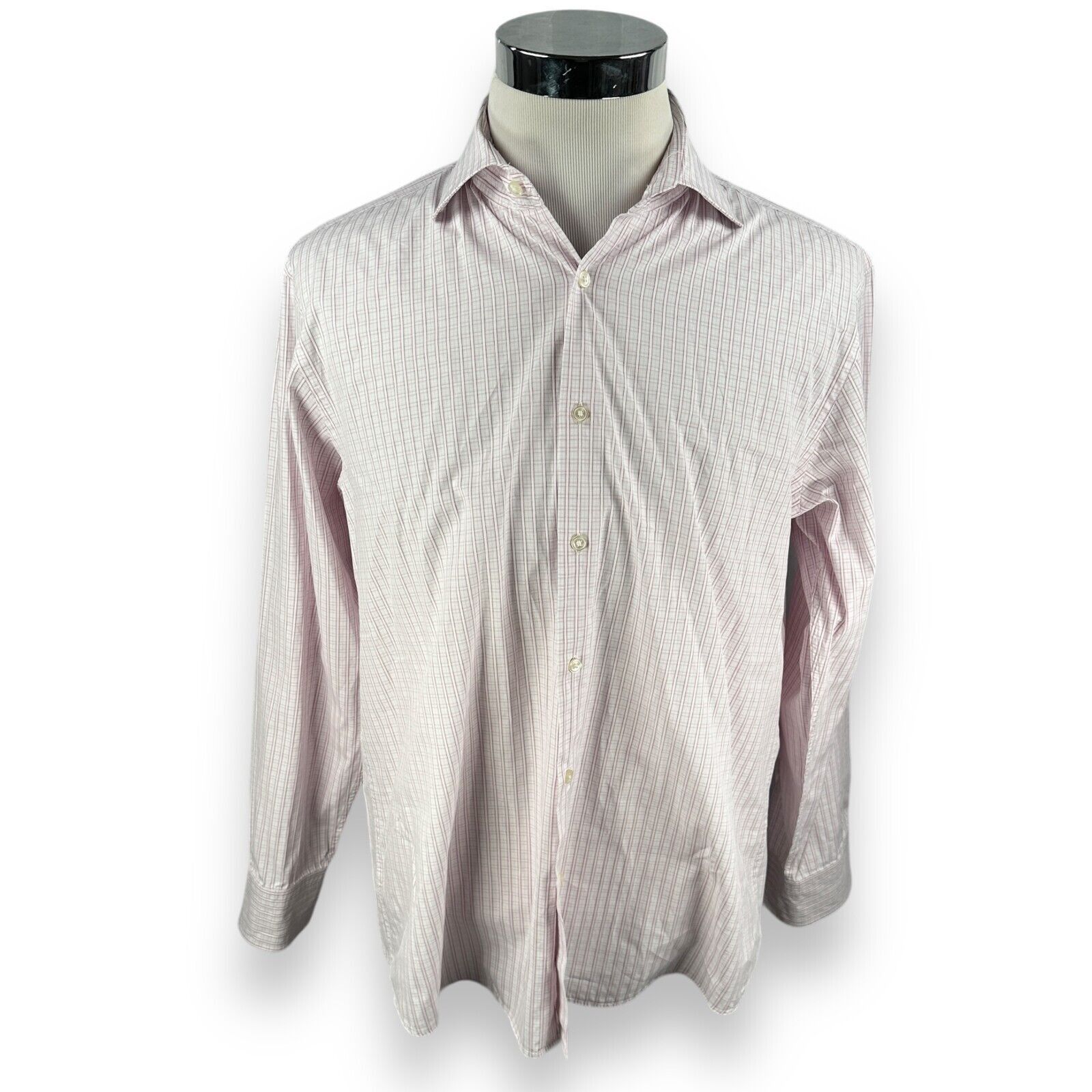 Hugo Boss Hugo Boss Gerald Dress Shirt 17.5 34/35 Pink White Button Up Size US XL / EU 56 / 4 - 1 Thumbnail