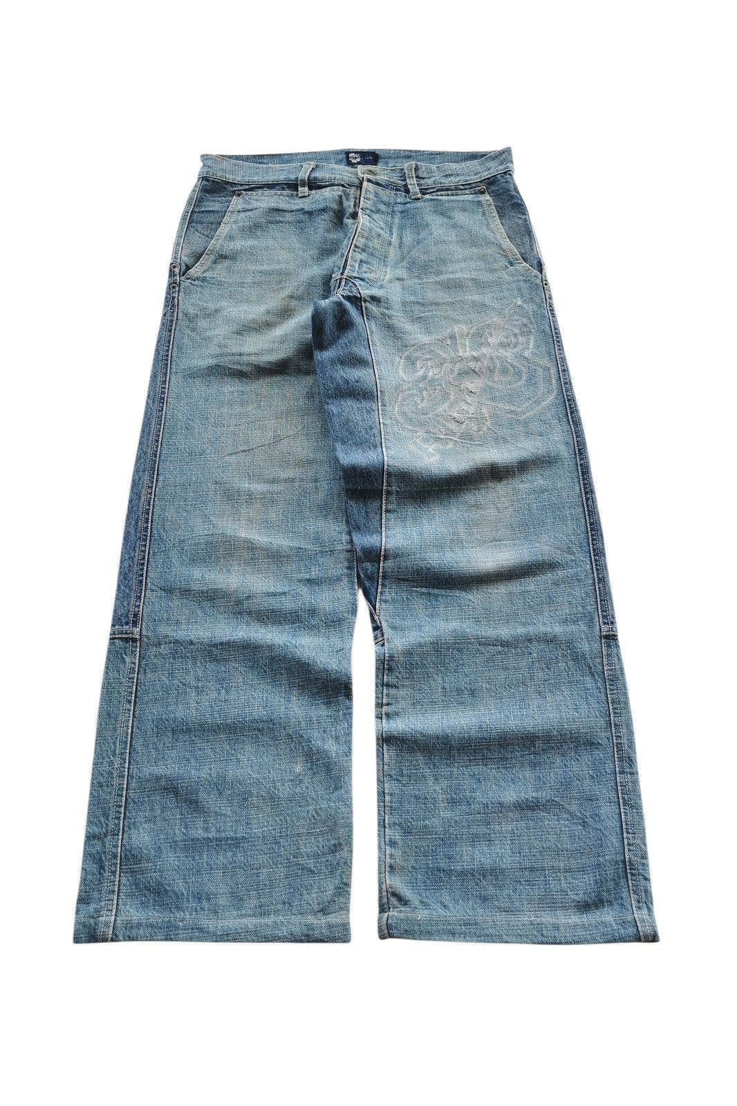 JNCO Alba Rosa Vintage Wide-Leg Baggy Washed Denim Jeans Size US 32 / EU 48 - 1 Thumbnail