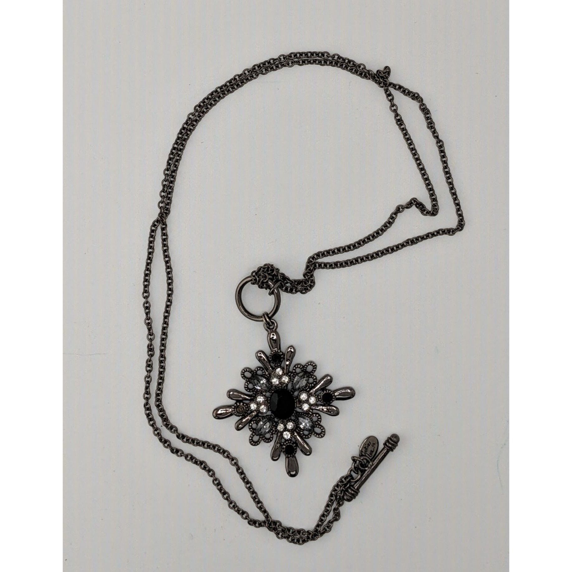 Other Vintage Cookie Lee Gothic Black Crystal Starburst Pendant Ne Size ONE SIZE - 4 Thumbnail