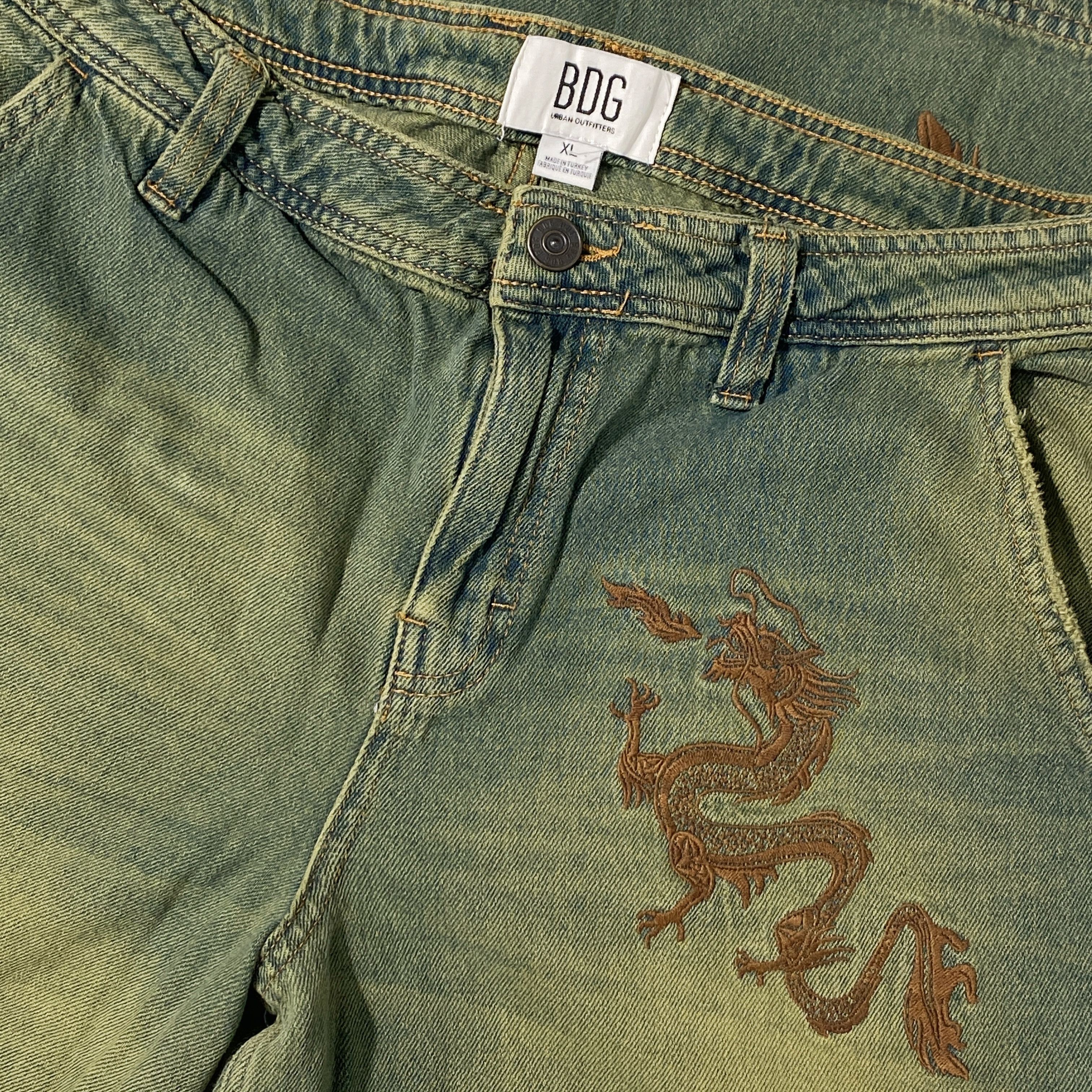 Beauty Beast × JNCO RARE!! Dragon cargo pants multipocket y2k baggy jeans faded Size US 36 / EU 52 - 9 Thumbnail