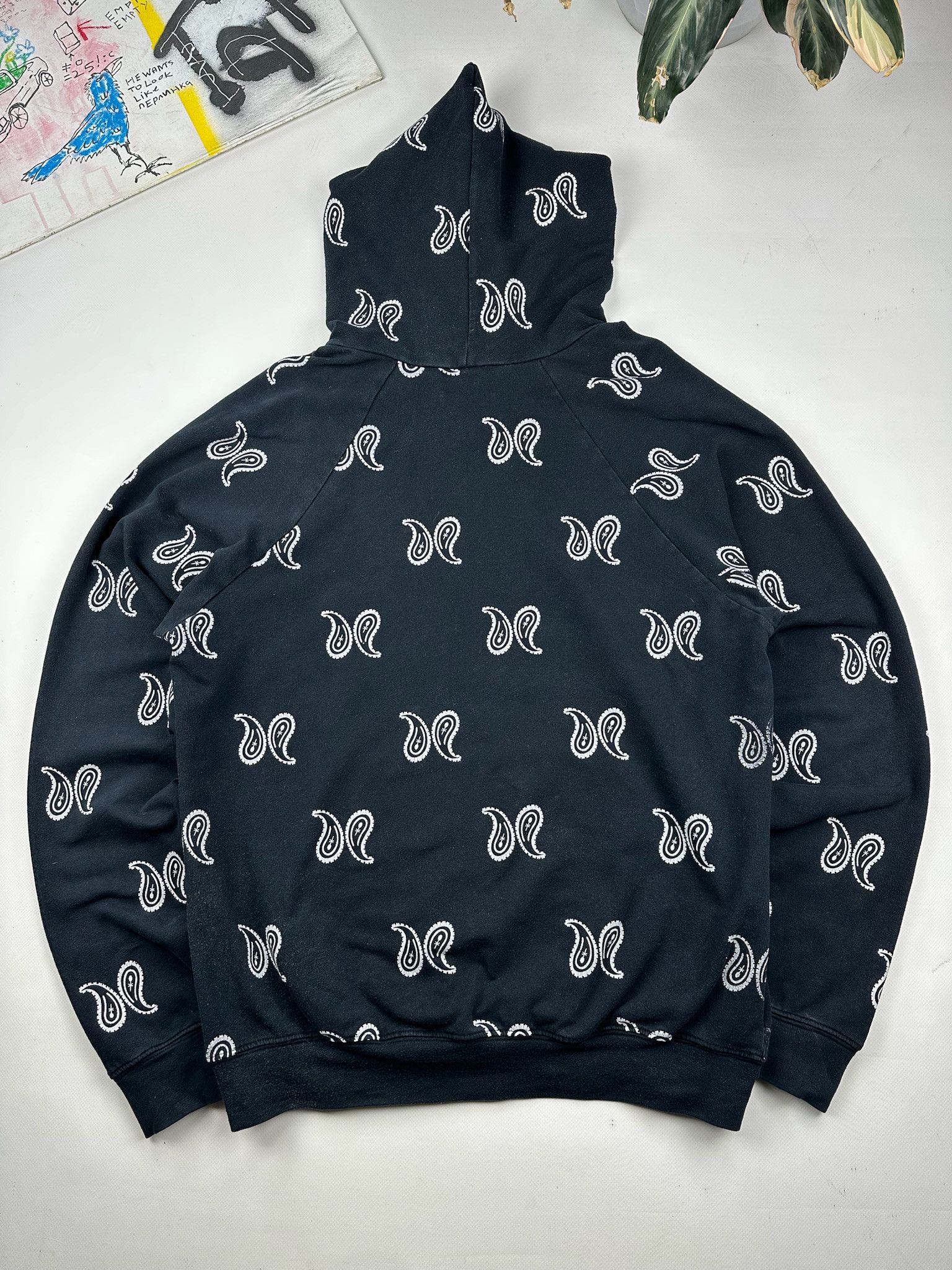 Rhude Rhude OG Paisley Bandana Logo Black Hoodie All Over Print Size US L / EU 52-54 / 3 - 2 Thumbnail