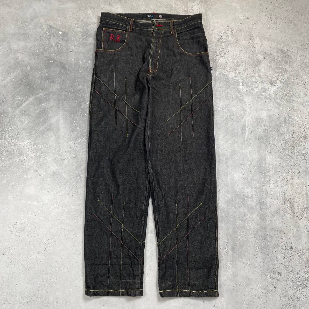 Japanese Brand × Vintage Vintage 2000s Raw Blue Rap Hip Hop Jeans Gray Size 34 Size US 34 / EU 50 - 1 Thumbnail