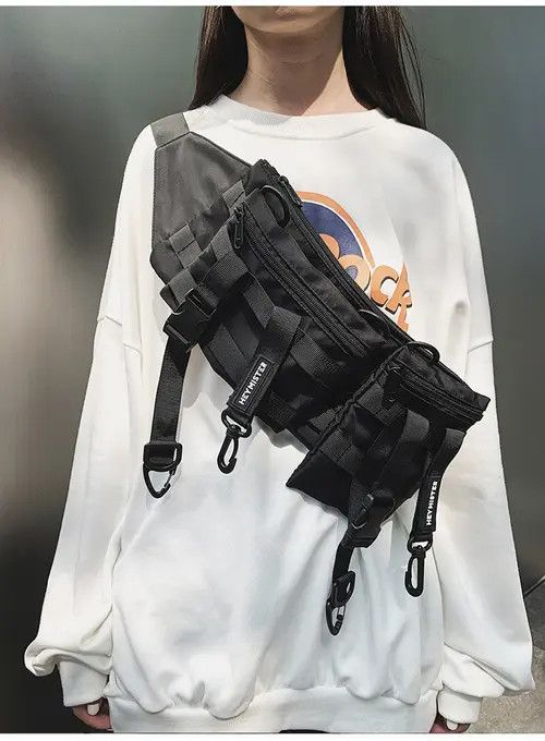 Japanese Brand Unisex Multi-Pocket Functional Waist Bags Size ONE SIZE - 2 Thumbnail