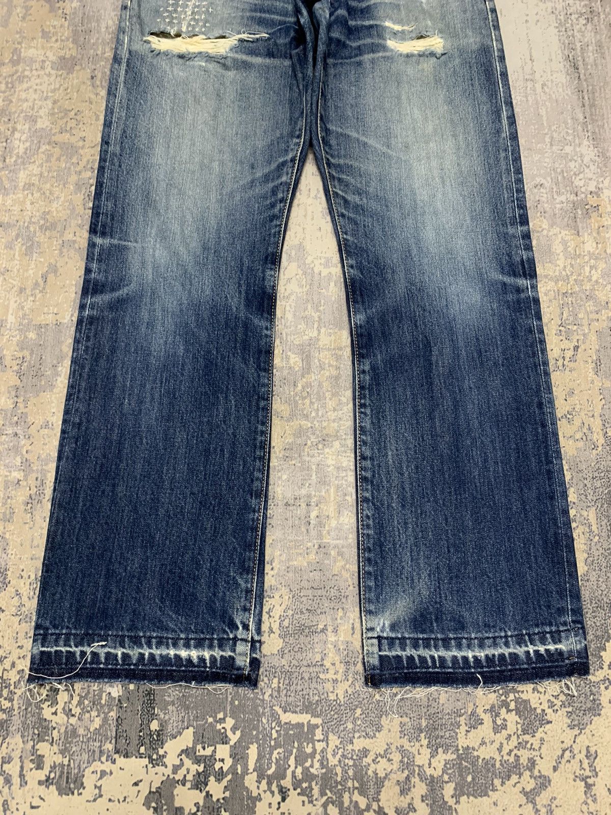 Japanese Brand Archive Japanese Back Number Distressed WWII Style 31 Size US 31 - 4 Thumbnail