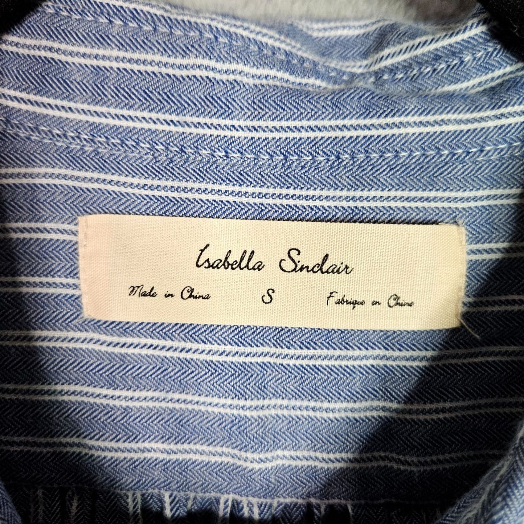 Vintage Isabella Sinclair Dress Womens S Blue Stripe Shirt Dress Belted Ruffle Sleeve Casual Size S / US 4 / IT 40 - 5 Thumbnail
