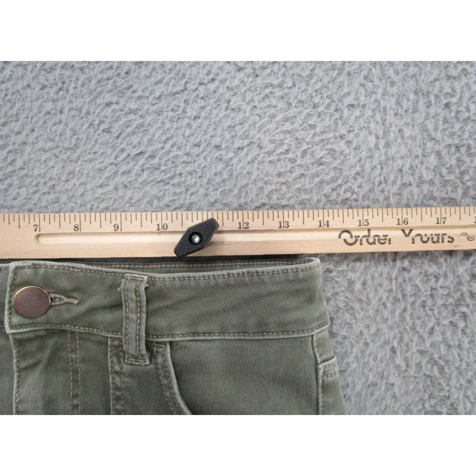 Vintage Maurice's Slim Ankle Original Fit Olive Green Denim Raw Hem Jeans Size 4 Women Size 27" / US 4 / IT 40 - 7 Thumbnail