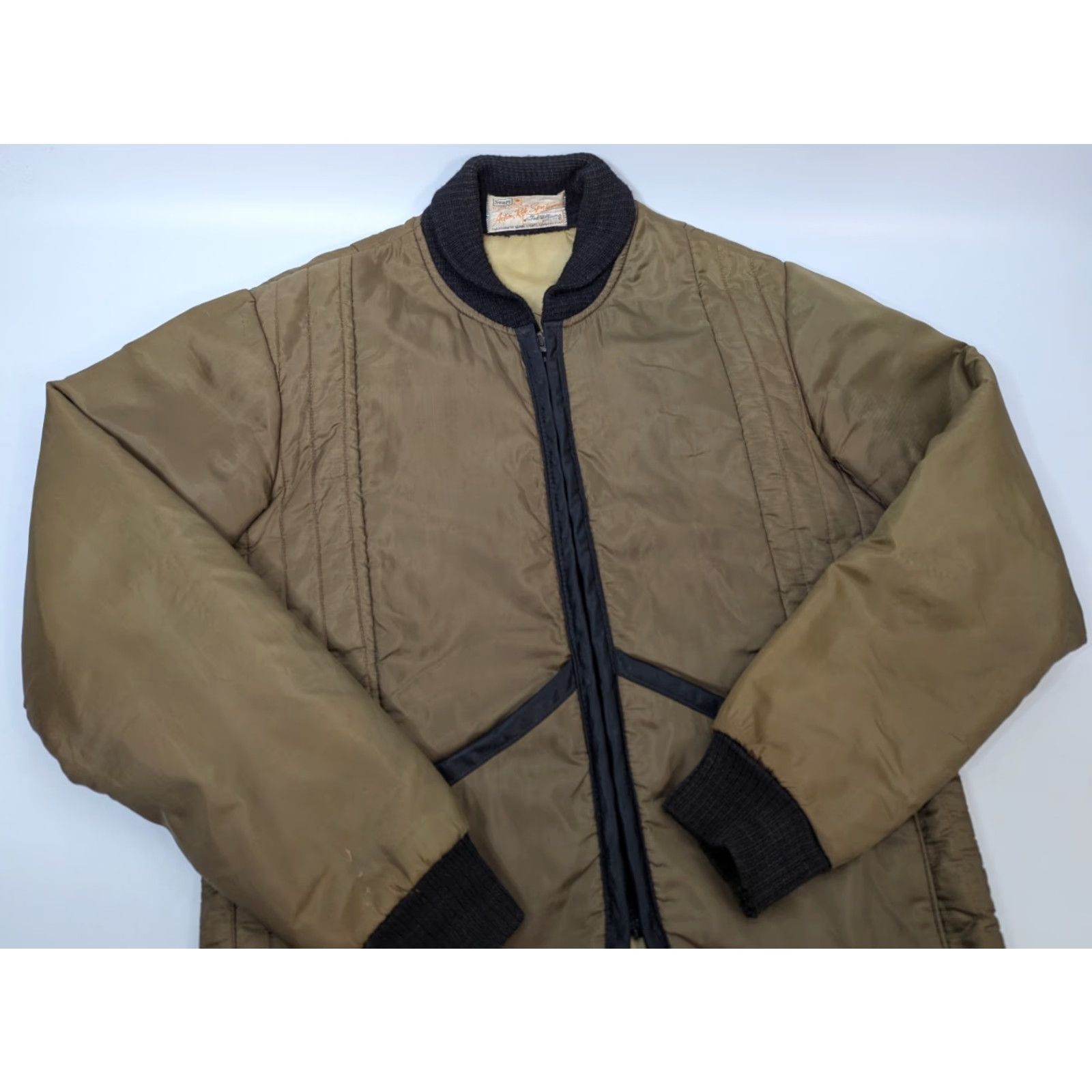 Sears VINTAGE Sears Ted Williams Action Rite Quilted Jacket Outdoors Talon 60s Brown Nylon Men's One Size"] Size US M / EU 48-50 / 2 - 2 Thumbnail