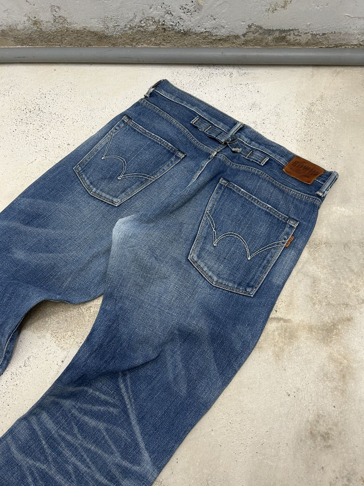 Edwin Edwin 505z Selvedge Buckle Back Baggy Denim Orange Tab Size US 35 - 13 Thumbnail