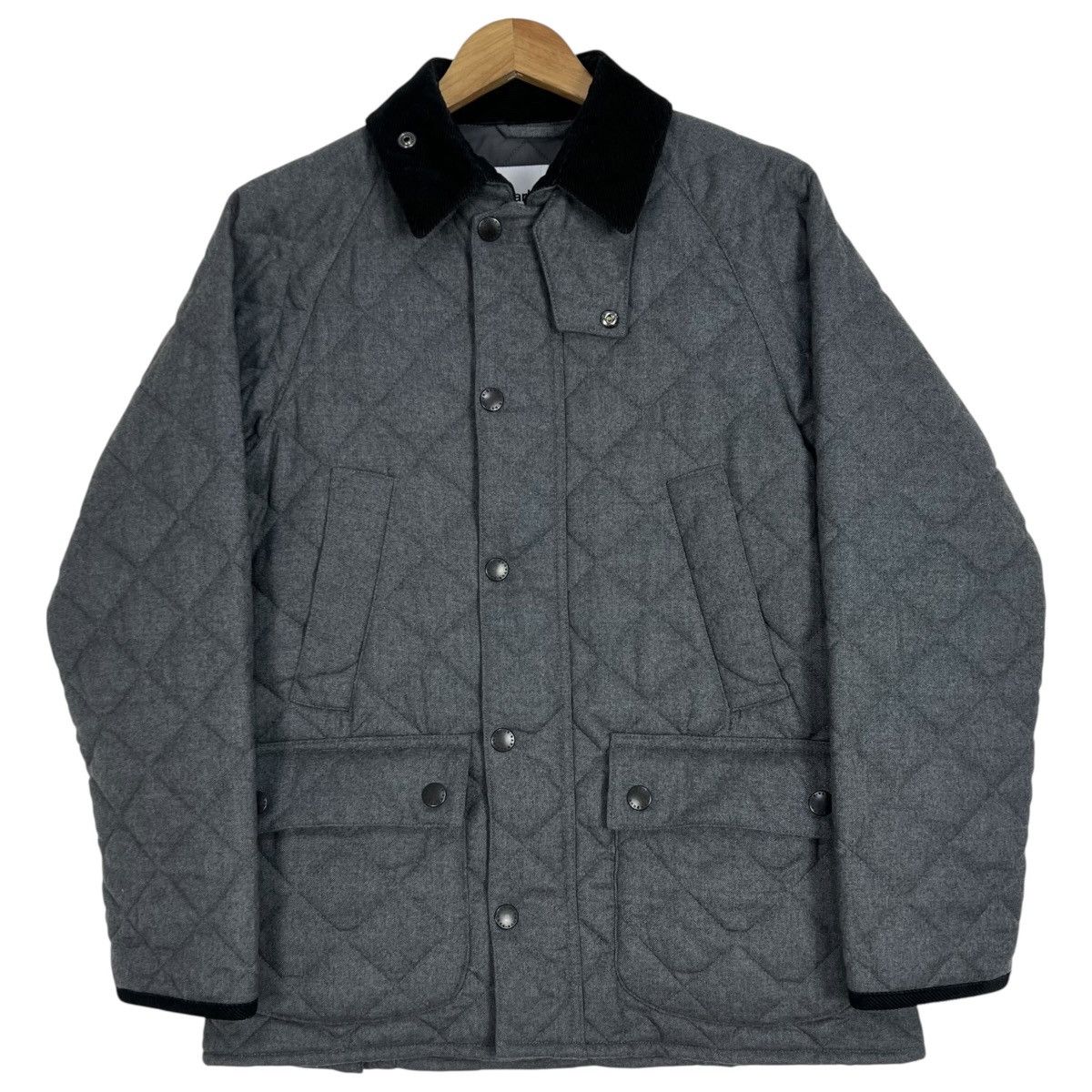 Barbour Barbour Wool Quilted Jacket Grey Corduroy Collar Coat Size US M / EU 48-50 / 2 - 1 Thumbnail