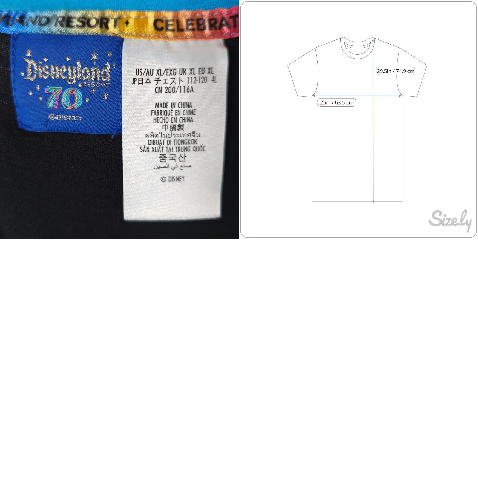 Disney Disneyland T Shirt Mens XL Black 70th Anniversary Mickey Mouse Ringer Tee Size US XL / EU 56 / 4 - 8 Thumbnail