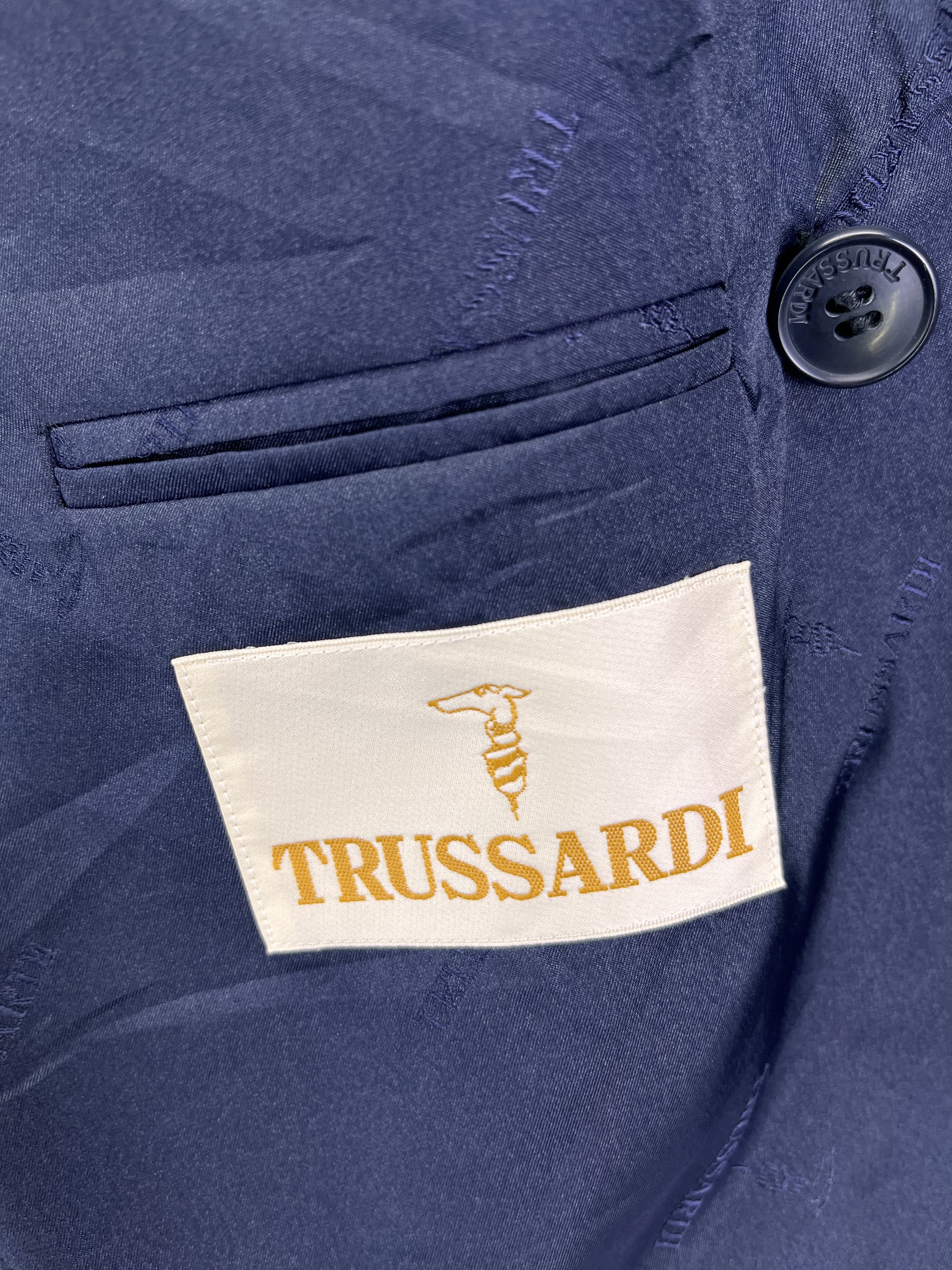Trussardi Vintage Trussardi Luxury Gold Button Wool Blazer Coat Jacket Size US L / EU 52-54 / 3 - 5 Thumbnail