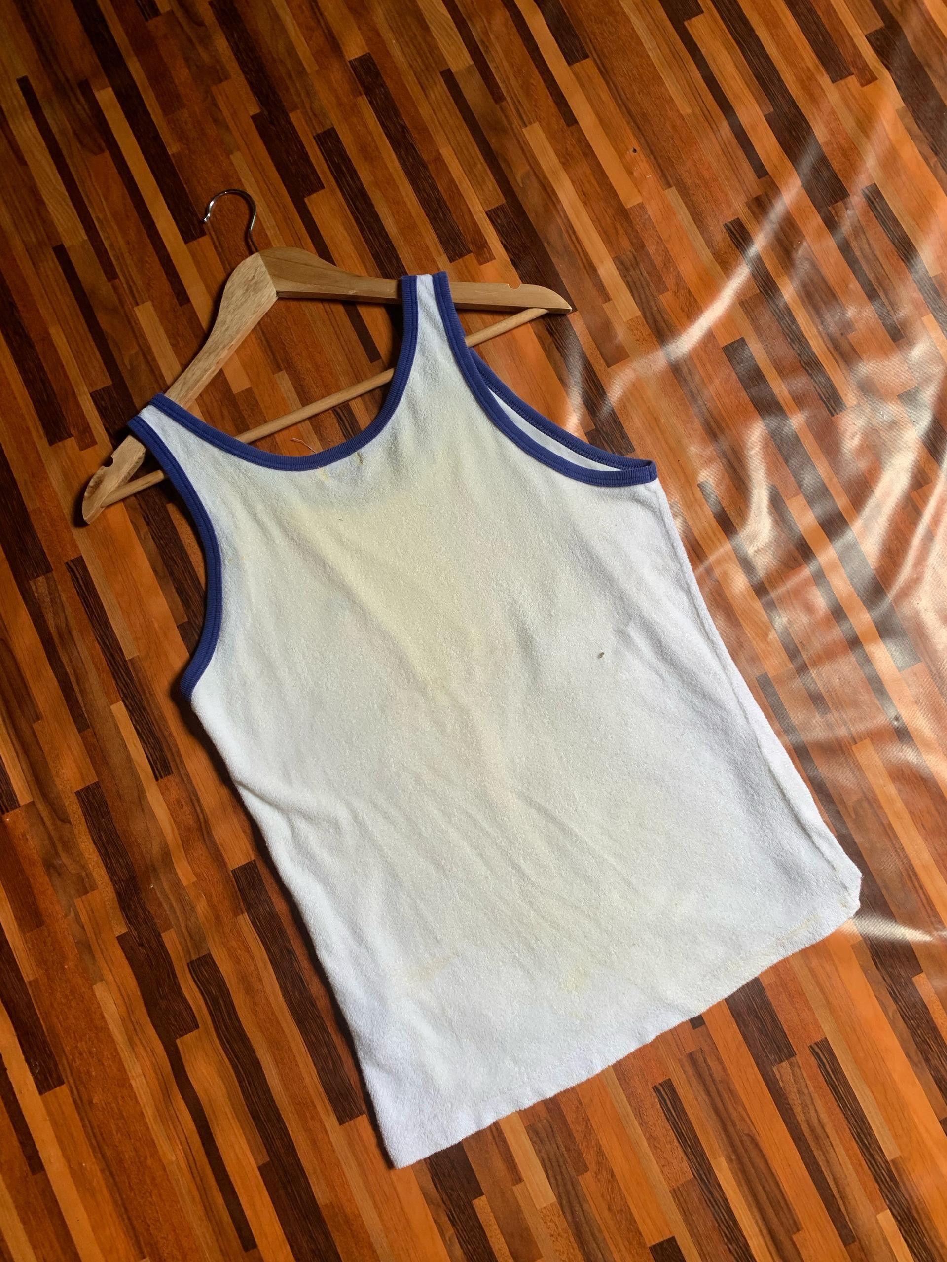 Vintage Made In England Gymphlex white blue singlet Size US M / EU 48-50 / 2 - 6 Thumbnail