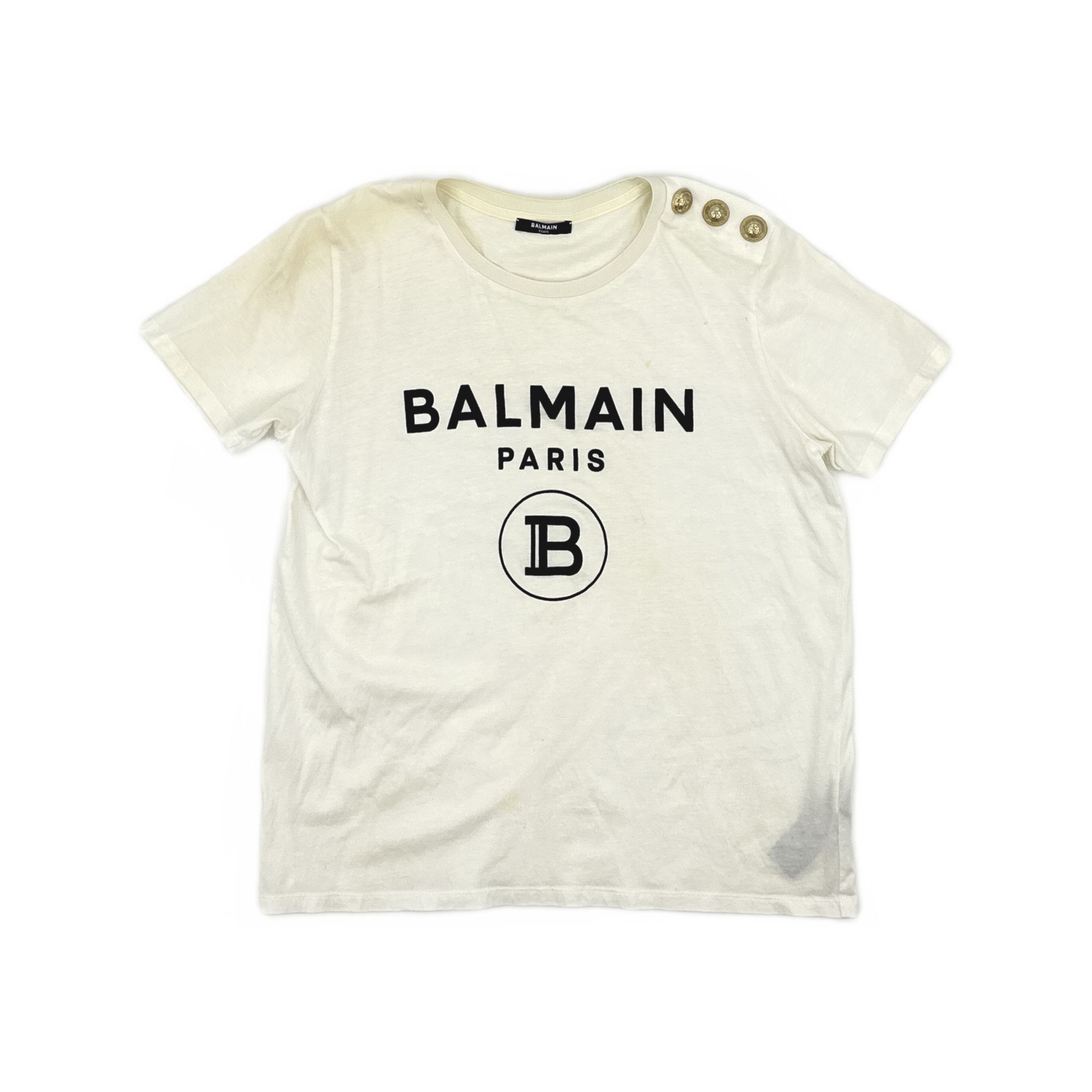 Balmain Balmain Logo Button T-Shirt Size M Size M / US 6-8 / IT 42-44 - 1 Thumbnail