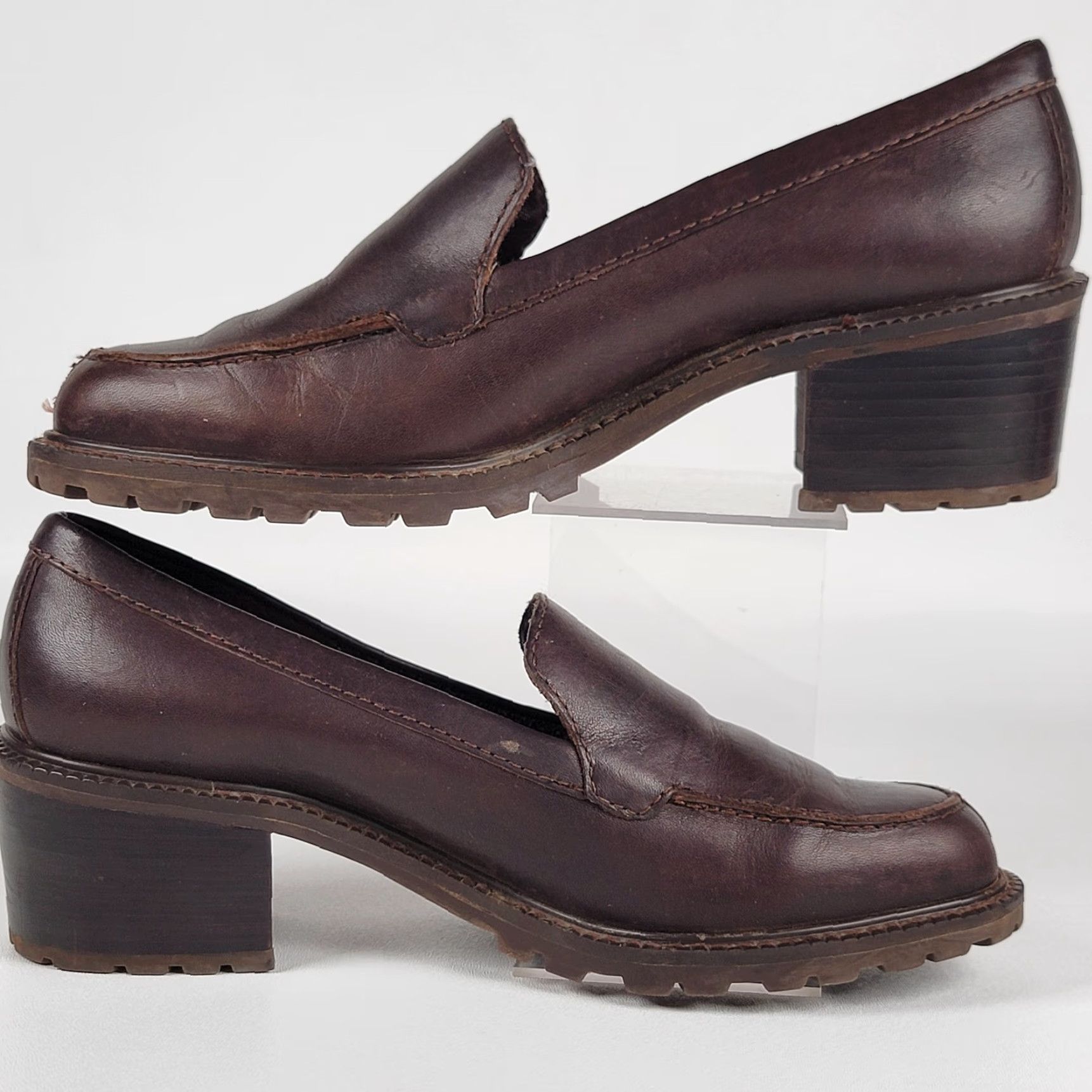 Nine West VINTAGE Nine West Brown Leather Penny Loafers Women Closed Toe Slip On Penny Loafers Size 8M Brown Leather Heeled Penny Loafers Women Size US 6 / IT 36 - 4 Thumbnail