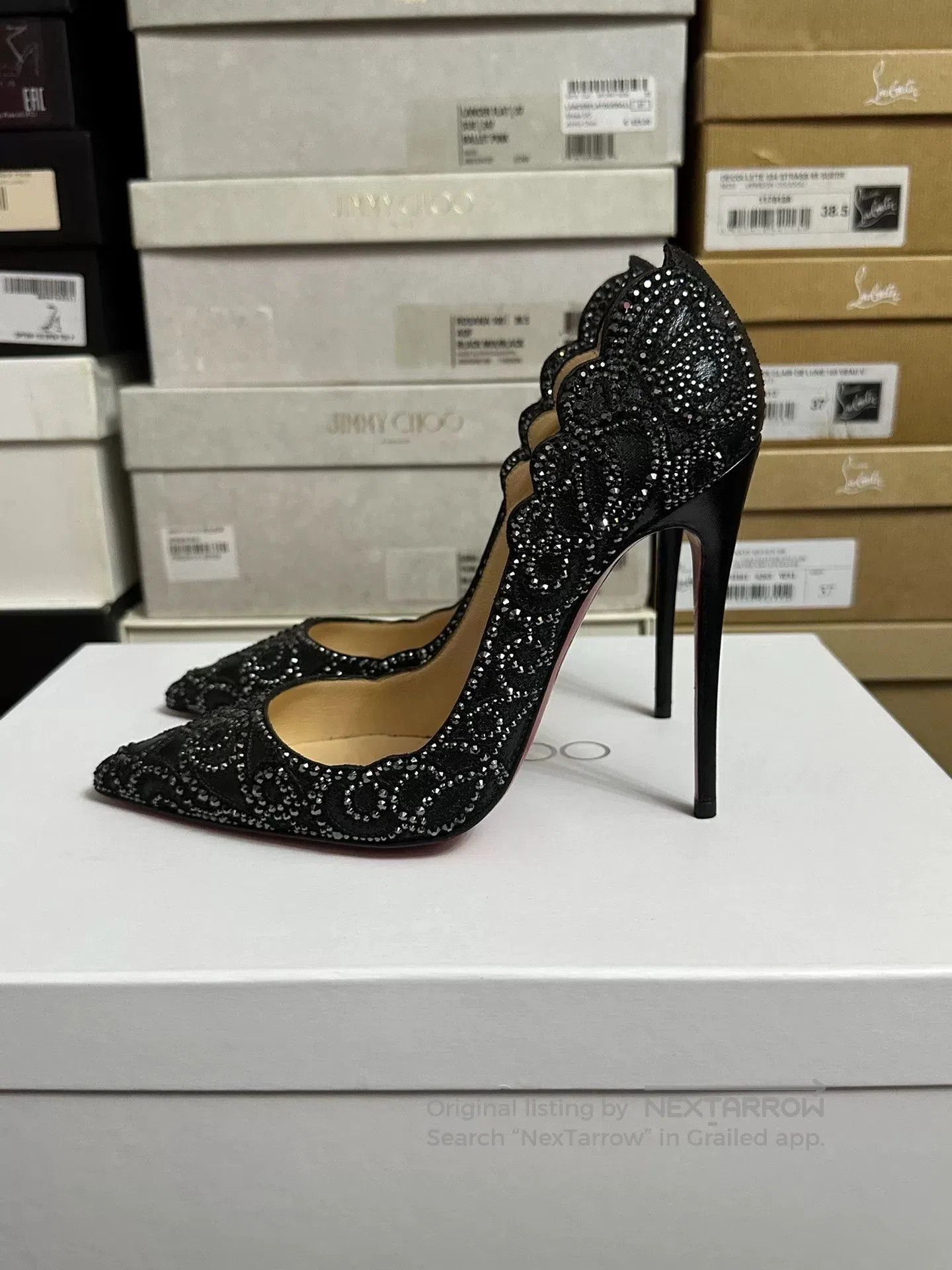 Christian Louboutin Christian Louboutin Limited Edition Black Diamond Heels. Size US 6 / IT 36 - 7 Thumbnail