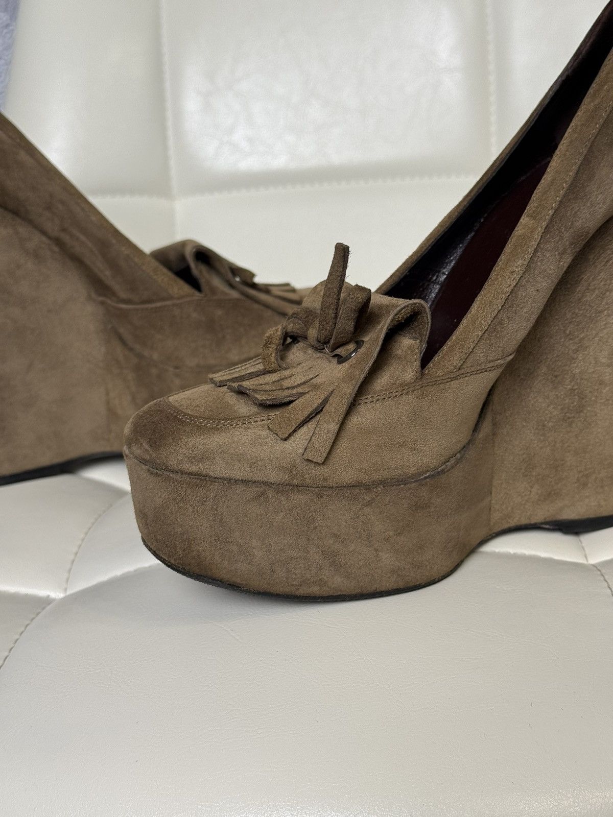Balenciaga Balenciaga Suede Platform Wedge Heels Tassel Loafers Shoes Size US 7.5 / IT 37.5 - 15 Thumbnail