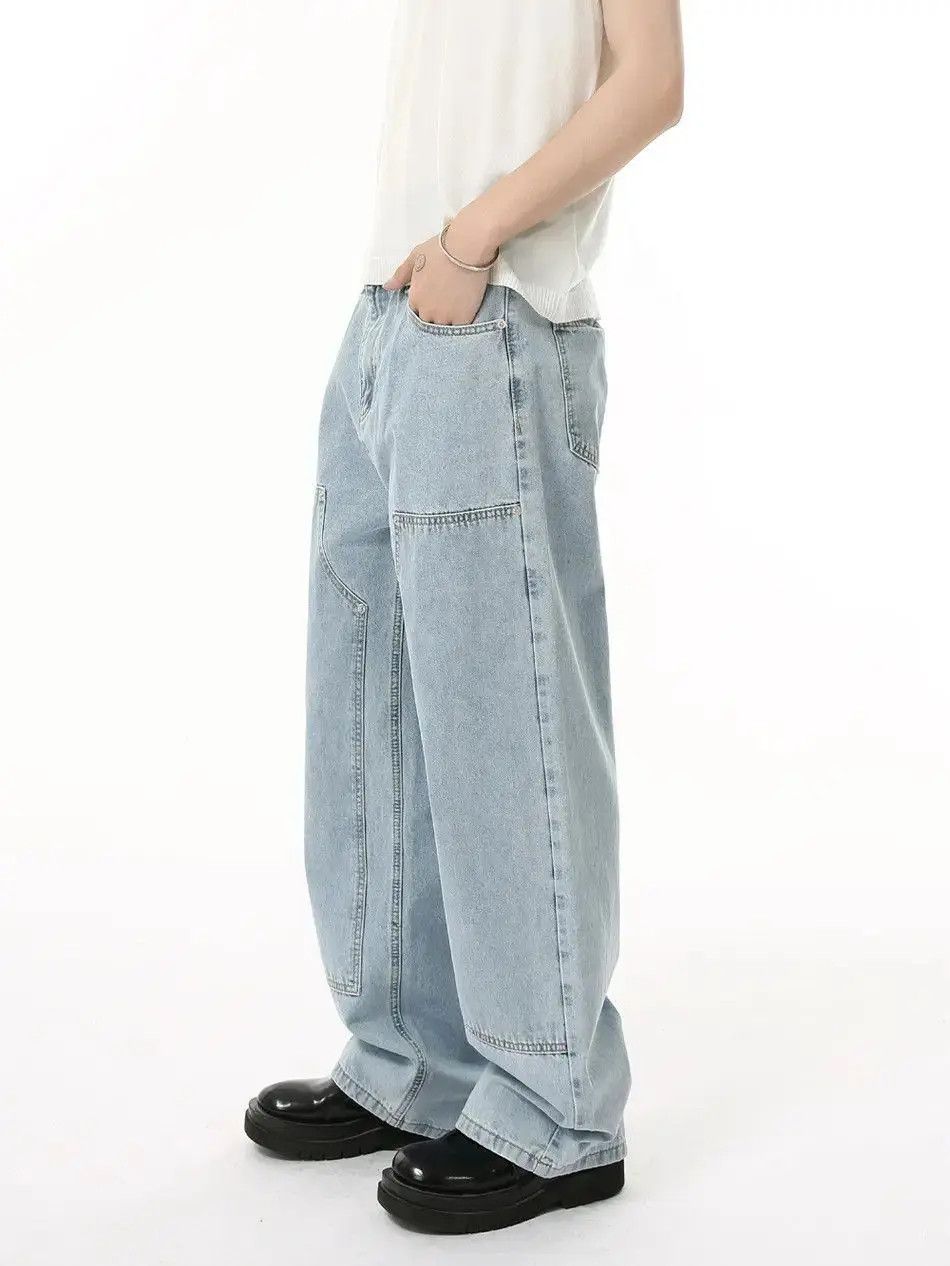 Japanese Brand Retro loose high street straight leg jeans Size US 32 / EU 48 - 4 Thumbnail