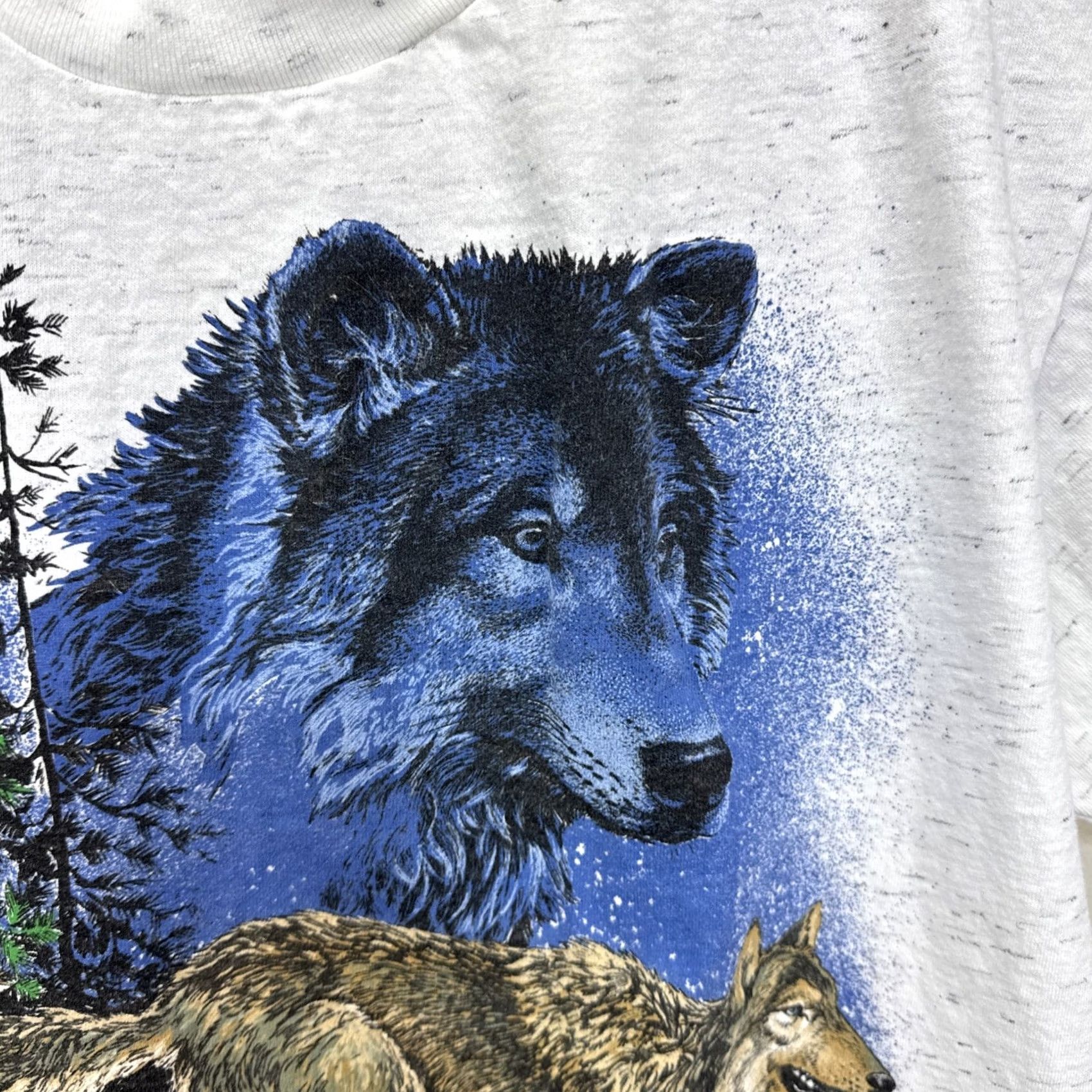 Vintage VINTAGE Image West Wolf Nature Forest T-Shirt Adult Medium Grey Graphic Print 90s Men Mens Shirt Size US M / EU 48-50 / 2 - 7 Thumbnail