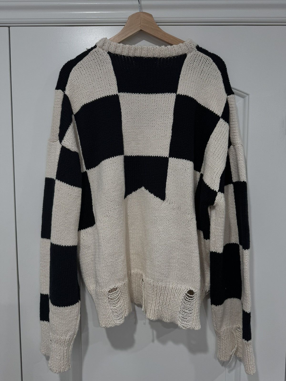 Rhude Rhude - Distressed Checked Cotton Sweater - Multi Size US L / EU 52-54 / 3 - 5 Thumbnail