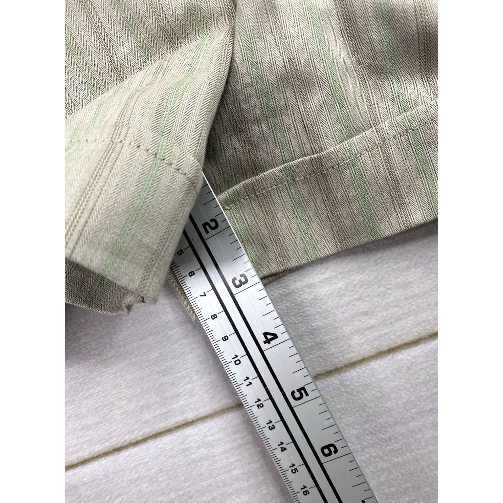 Vintage VTG Wet-seal Shorts Sz L Striped Pleated Mini Beige 90s Grunge Festival Cowgirl NWT/NYC Beach Womens Size 36" / US 14 / IT 50 - 6 Thumbnail