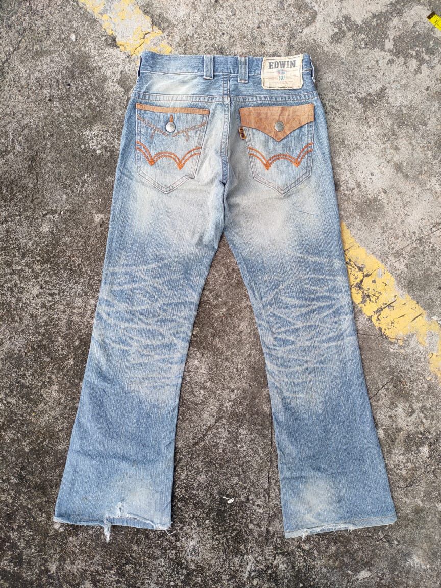 Edwin FLARE VINTAGE EDWIN BOOTCUT FADED JEANS DENIM PANTS Size US 32 / EU 48 - 7 Thumbnail