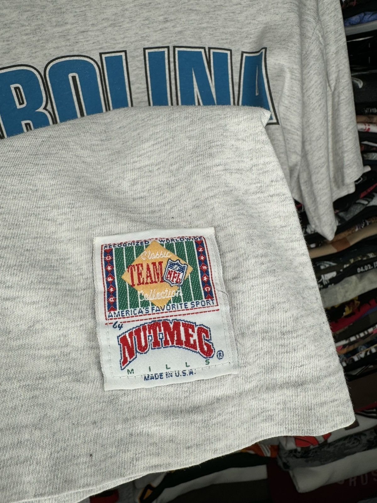 NFL × Nutmeg × Vintage Vintage 1993 Carolina Panthers Nutmeg Mills Breakthrough Tee Size US L / EU 52-54 / 3 - 3 Thumbnail