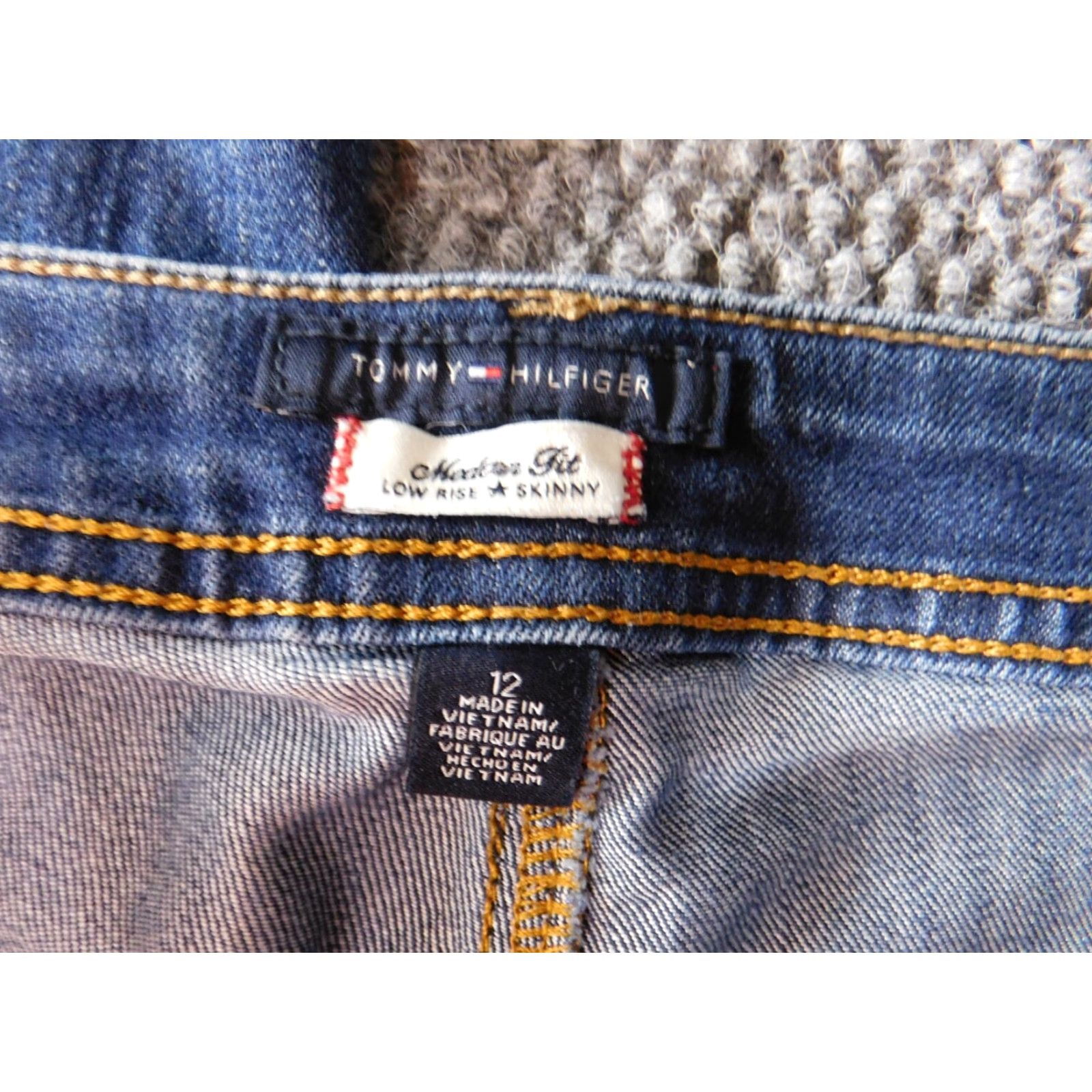 Tommy Hilfiger Tommy Hilfiger Womens Jeans 12 Blue Low Rise Skinny Modern Fit Denim Regular Size 34" / US 12 / IT 48 - 3 Thumbnail