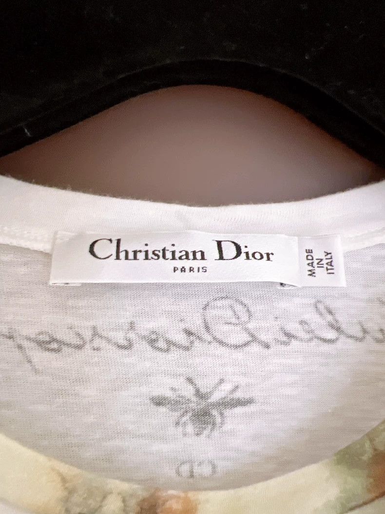 Dior Dior White classic tie-dyed printed cotton linen short-slee Size M / US 6-8 / IT 42-44 - 7 Thumbnail
