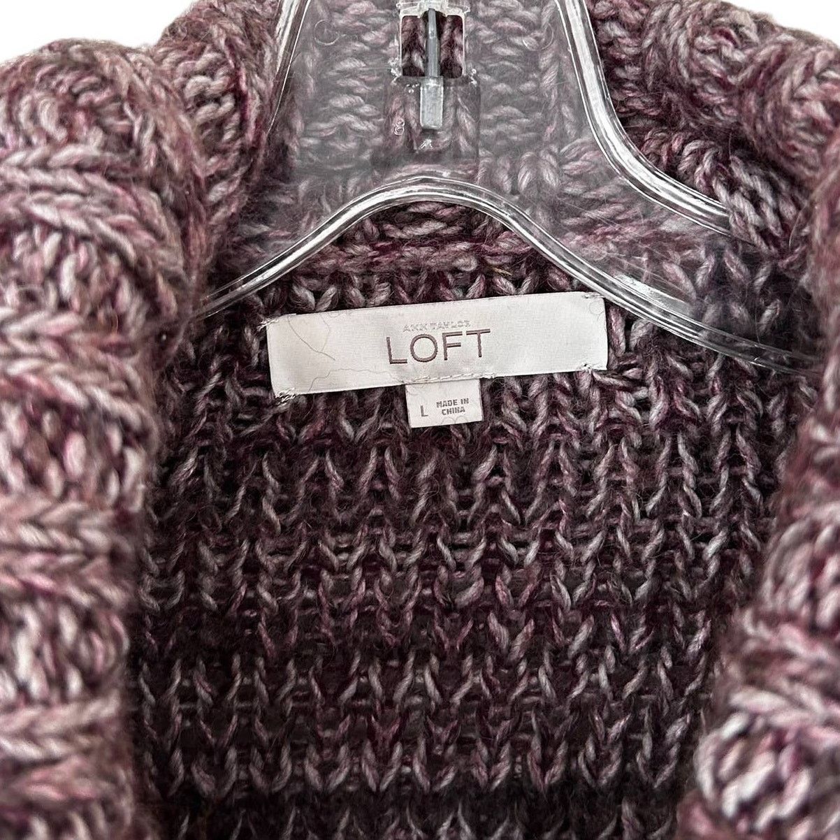 Loft Ann Taylor Loft Purple Wool Blend Knit Turtleneck Sz L Size L / US 10 / IT 46 - 2 Thumbnail