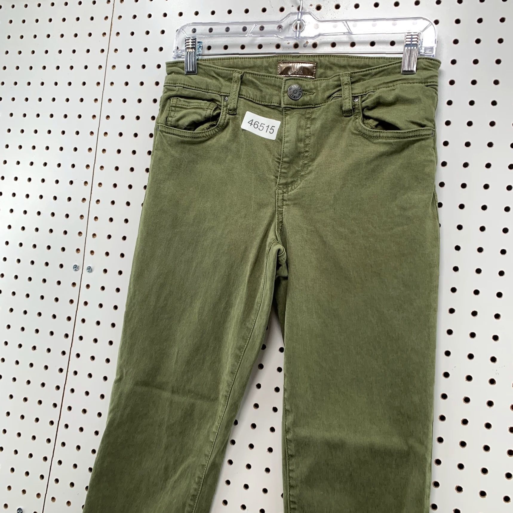 Vintage KUT from the Kloth Amy Crop Straight Leg Pants Womens 6 Olive Green Stretch 28x22.5 Size 28" / US 6 / IT 42 - 6 Thumbnail