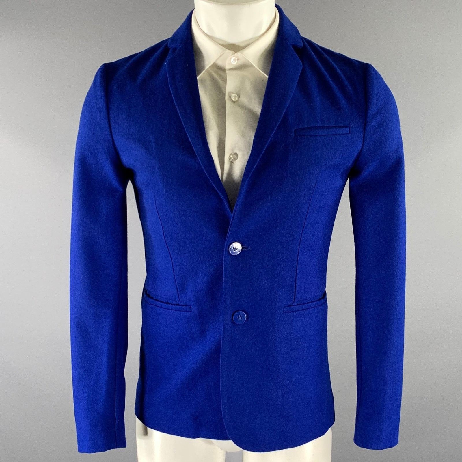 Han Kjobenhavn HAN KJOBENHAVN Size S Blue Cobalt Wool Blend Sport Coat Size 38R - 1 Thumbnail