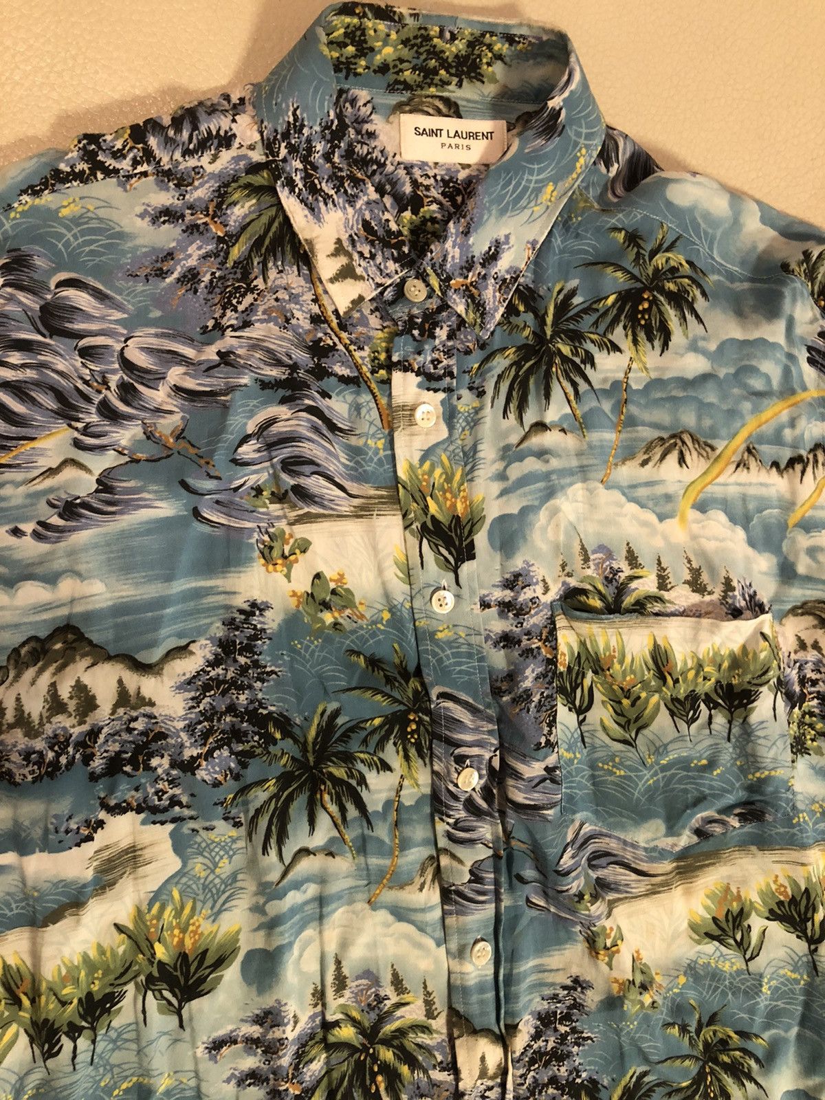 Saint Laurent Paris Saint Laurent ss16 raw hem Hawaiian shirt hedi surf sound Size US XL / EU 56 / 4 - 2 Thumbnail