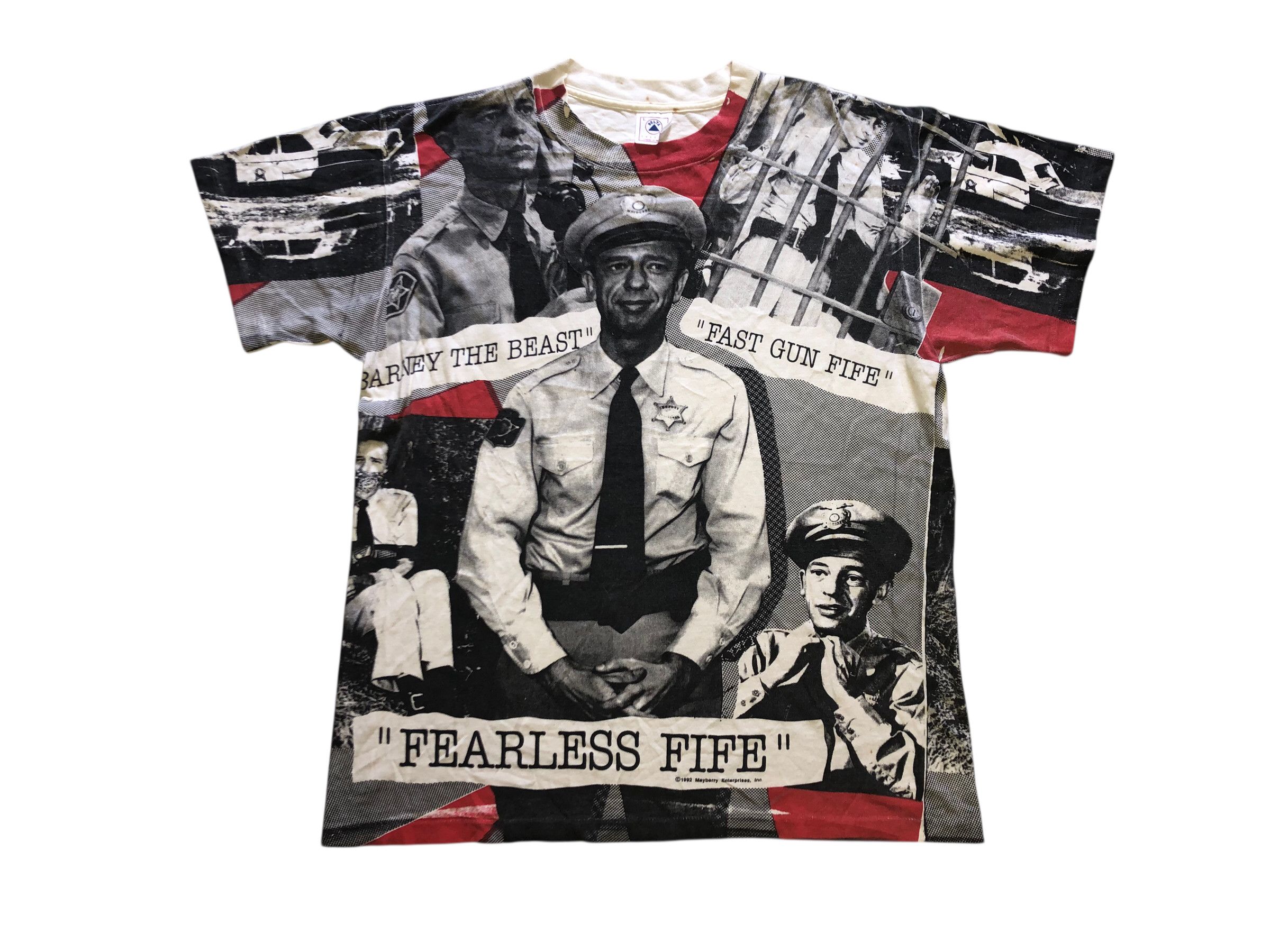 Vintage VTG ‘92 BARNEY FIFE Don Knotts All Over Print Movie T-Shirt Size US L / EU 52-54 / 3 - 1 Thumbnail