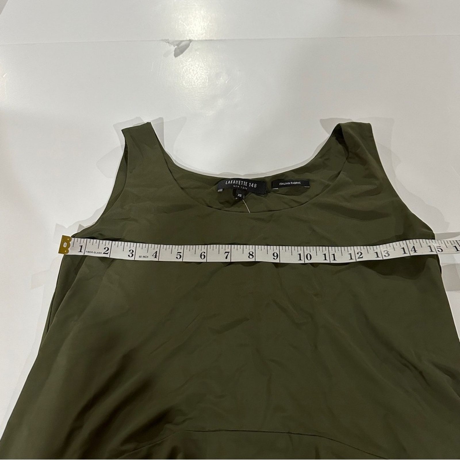 Lafayette 148 Lafayette 148 Olive Green Peplum Sleeveless Maxi Dress Sz XS Size XS / US 0-2 / IT 36-38 - 8 Thumbnail