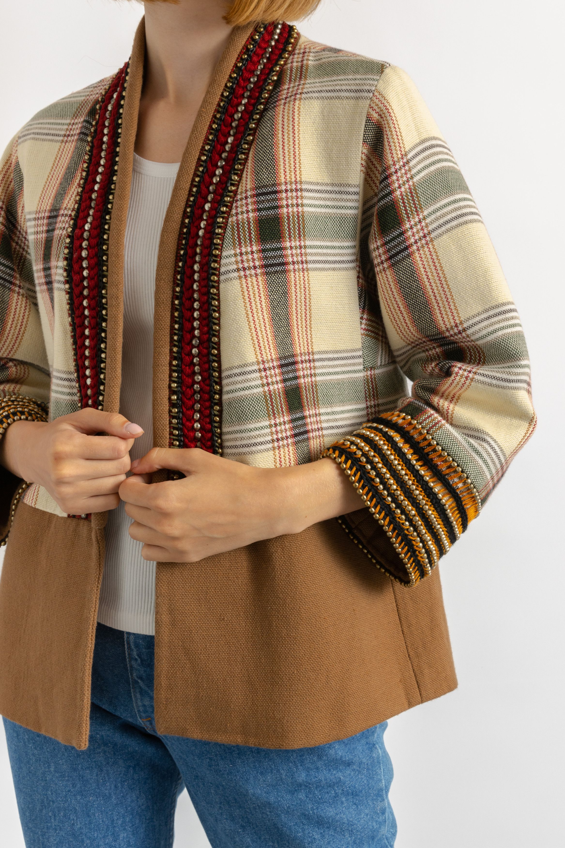 Etro Brown ETRO Milano Blazer Crop Jacket with Knitted 6044 Size M / US 6-8 / IT 42-44 - 7 Thumbnail