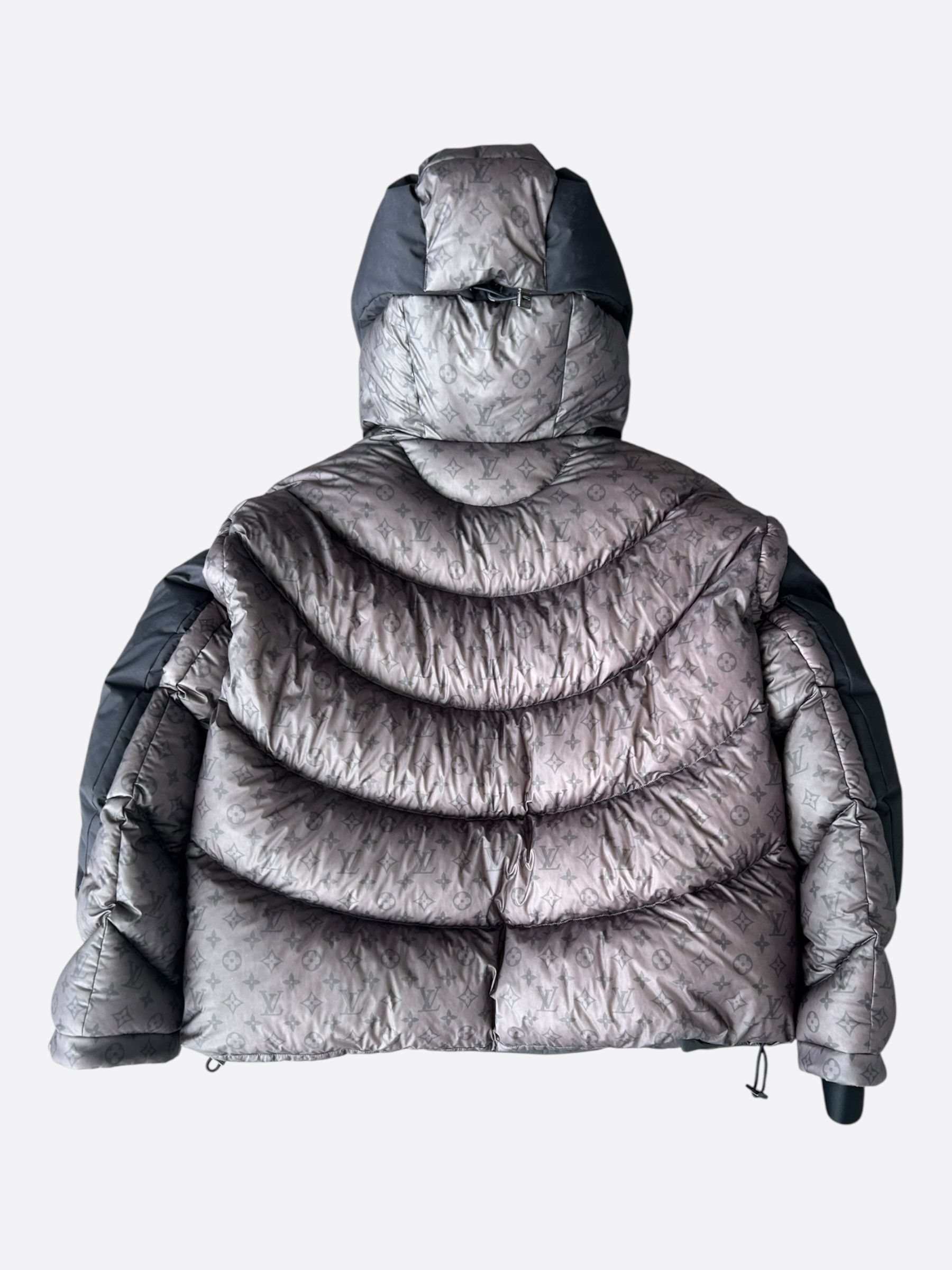 Louis Vuitton Black & Grey 2054 Monogram Heat Reflective Puffer Jacket Size US L / EU 52-54 / 3 - 2 Thumbnail