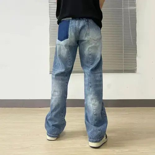 Jean Jeans straight legs casual denim trousers loose fit wide leg Size US 30 / EU 46 - 1 Thumbnail