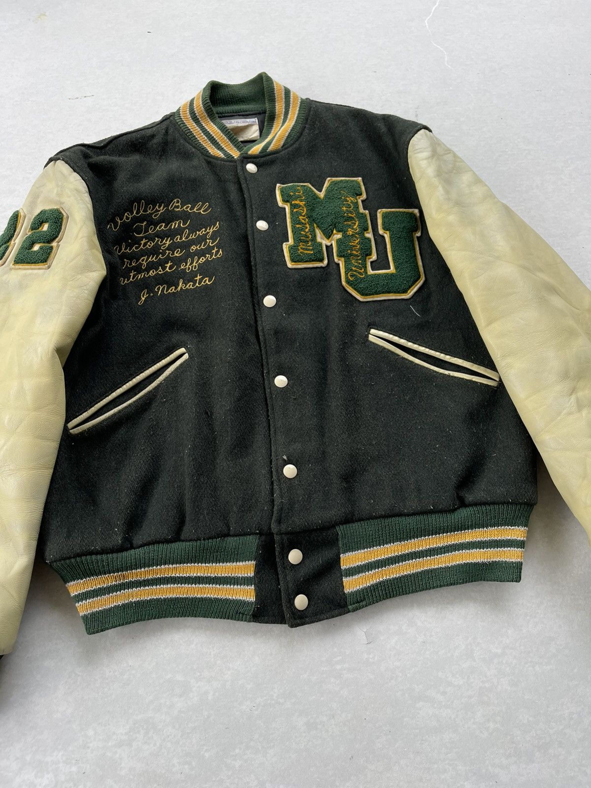Hysteric Glamour 🔥RARE🔥VINTAGE 80s BUTWIN USA LEATHER SLEEVE VARSITY JACKET Size US L / EU 52-54 / 3 - 10 Thumbnail