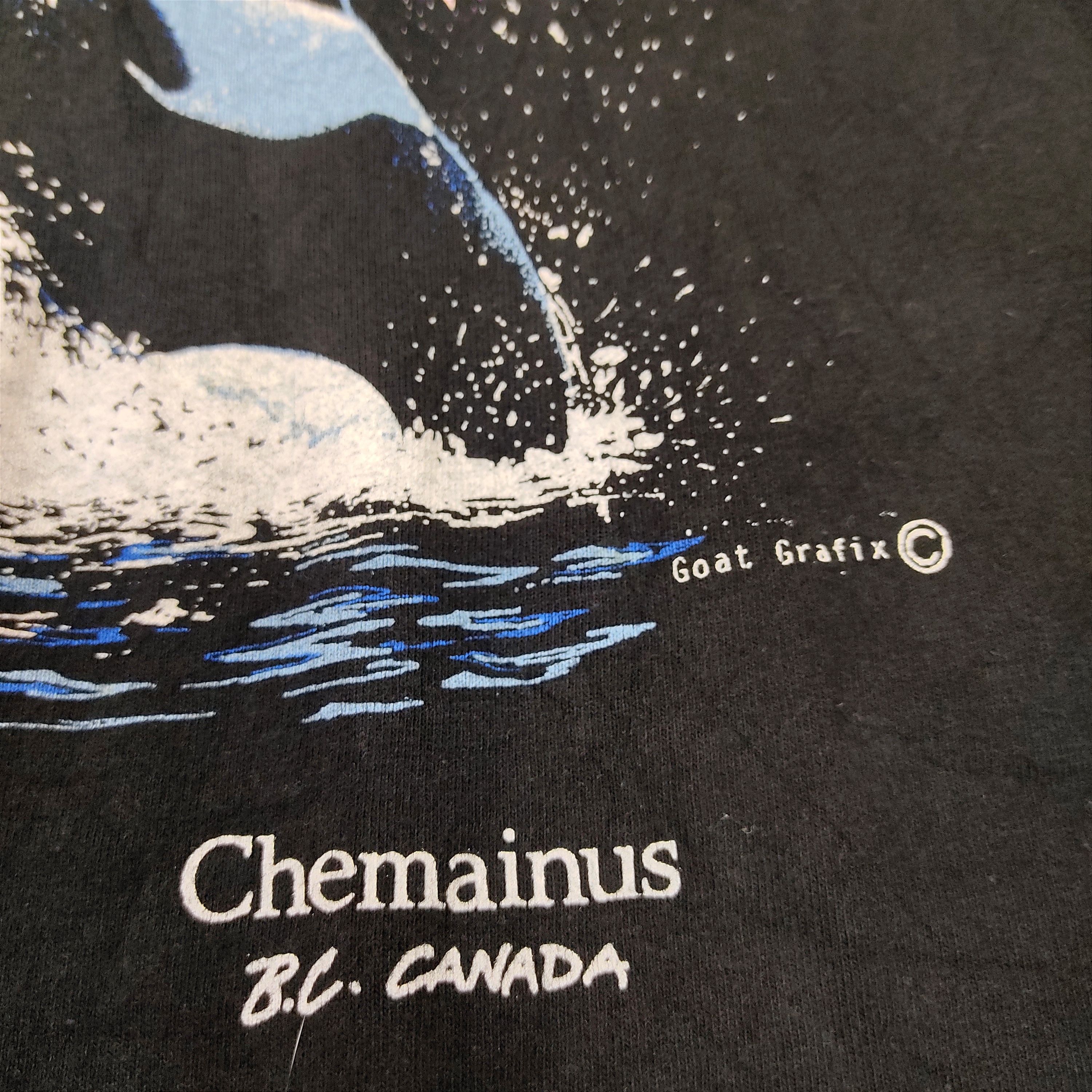 Fruit Of The Loom × Habitat Vintage 80s ORCA Chemainus B.C Canada T-shirt Size US L / EU 52-54 / 3 - 6 Thumbnail