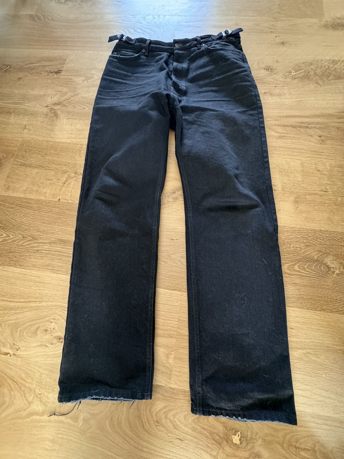 image of Balenciaga Baggy Wide Leg Jeans / Denim in Black, Men's (Size 34)