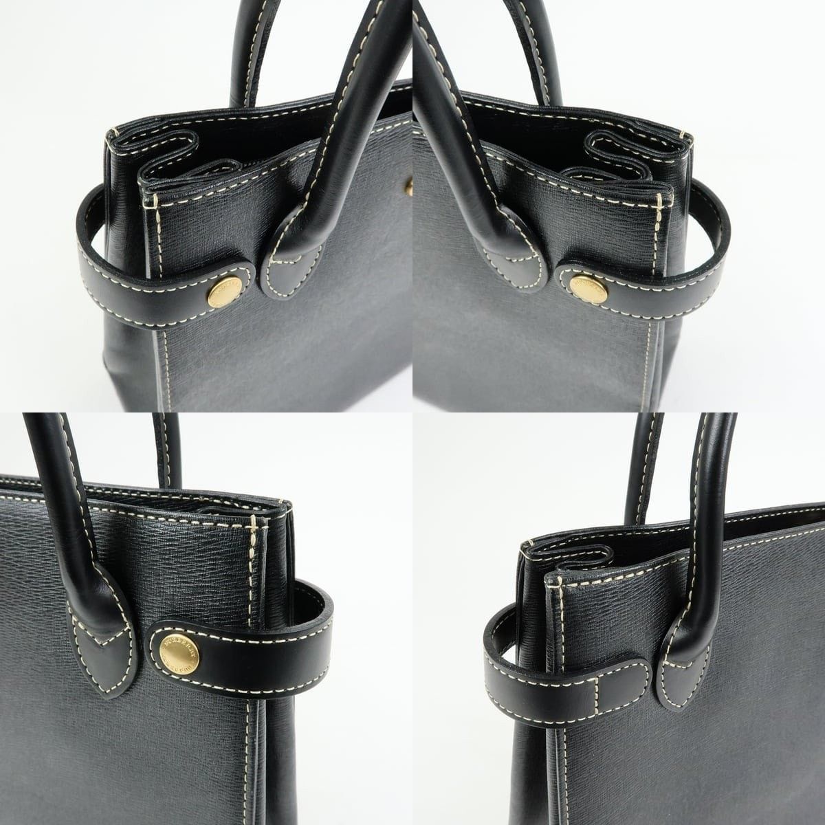 Burberry Burberry Nova Plaid Leather Top Handle Bag Black Size ONE SIZE - 6 Thumbnail