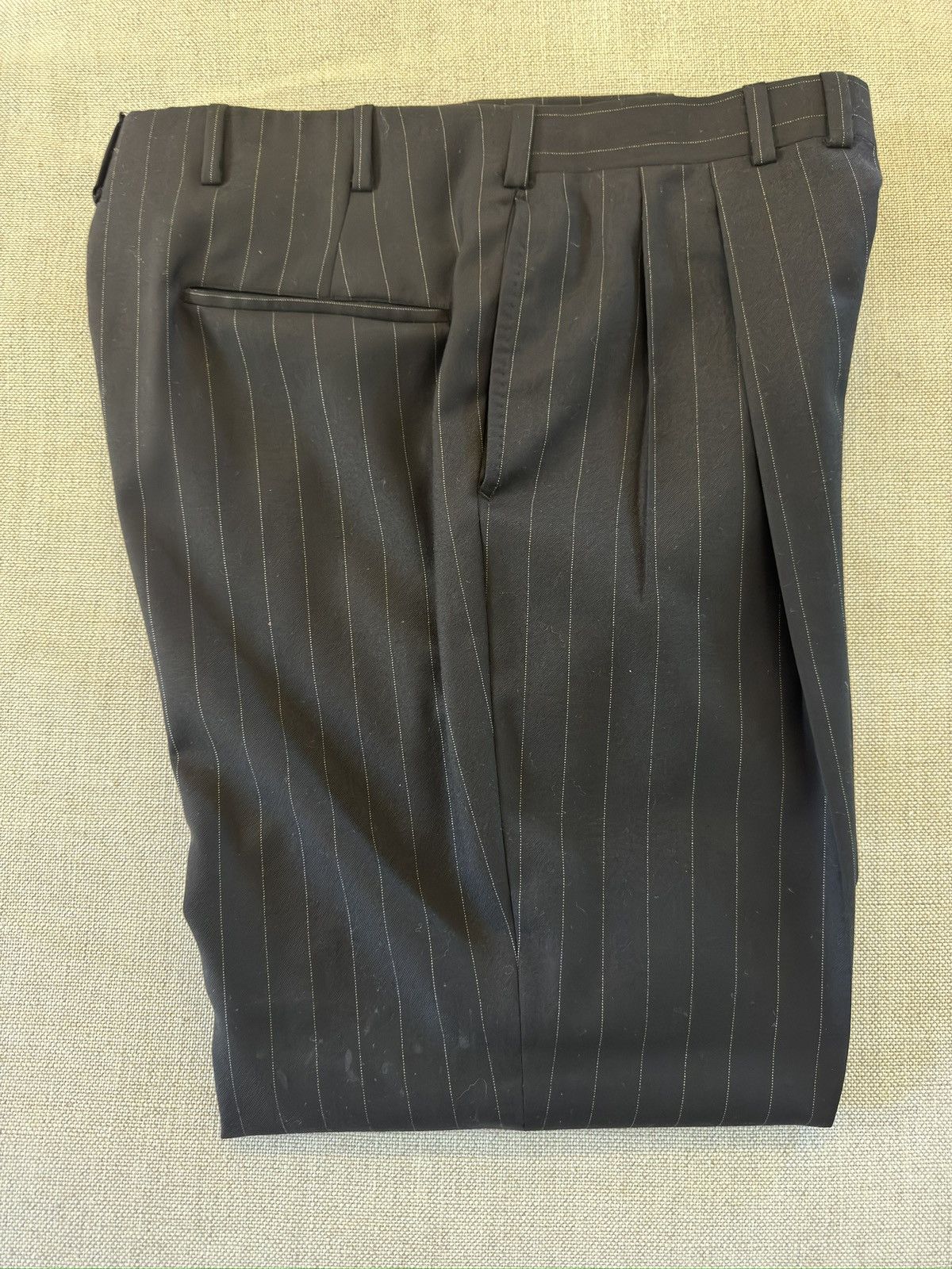 Oxxford Clothes OXXFORD CLOTHES Black Pinstripe Wool Suit Size 42T $4295 Size 42L - 18 Thumbnail
