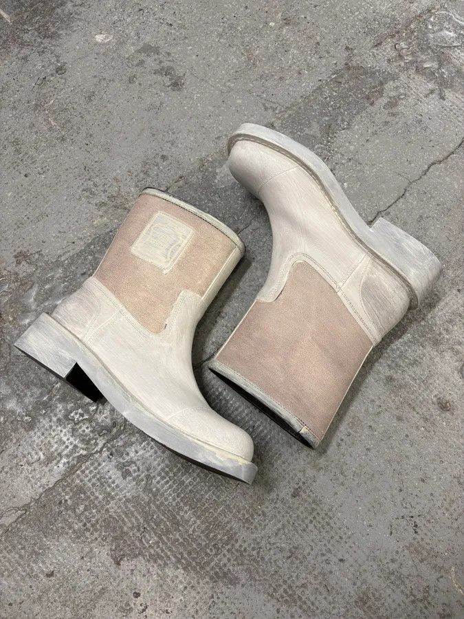 Maison Margiela Margiela Painted White Boots Size US 7 / EU 40 - 6 Thumbnail