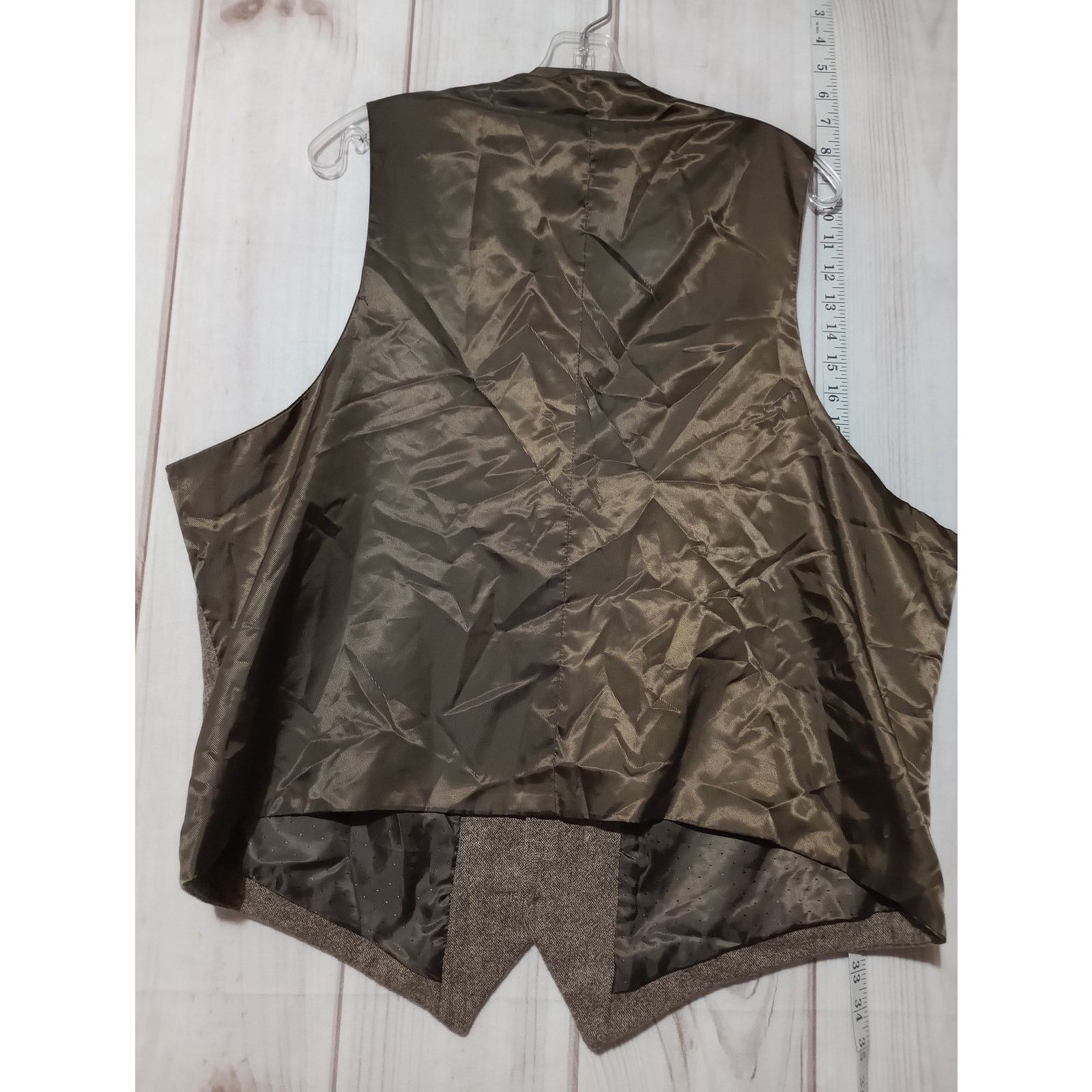 Madison Madison Vest Mens 2XL Brown Wool Blend Tailored Button Up Size 34S - 3 Thumbnail